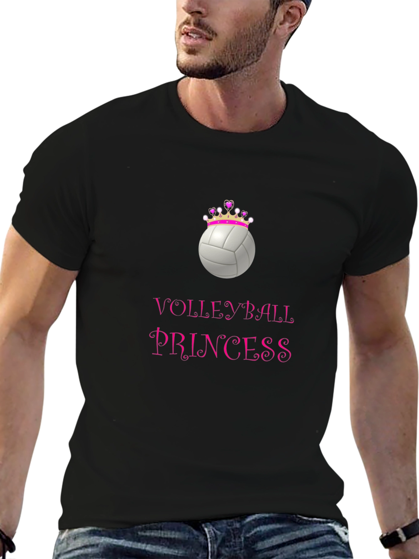 Volleyball Princess Graphic Tee - Sporty Crown Design