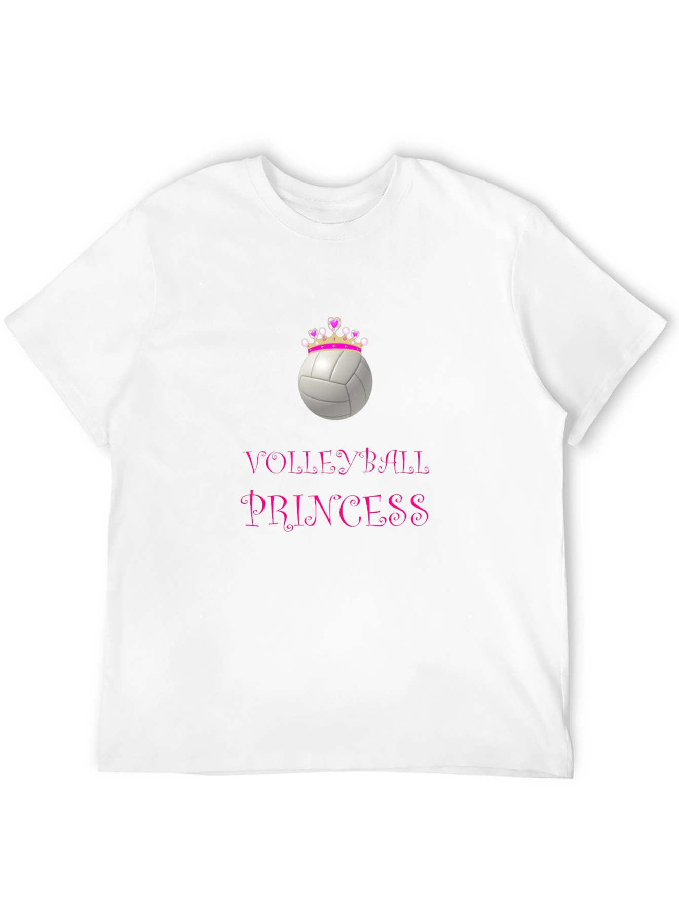 Volleyball Princess Graphic Tee - Sporty Crown Design