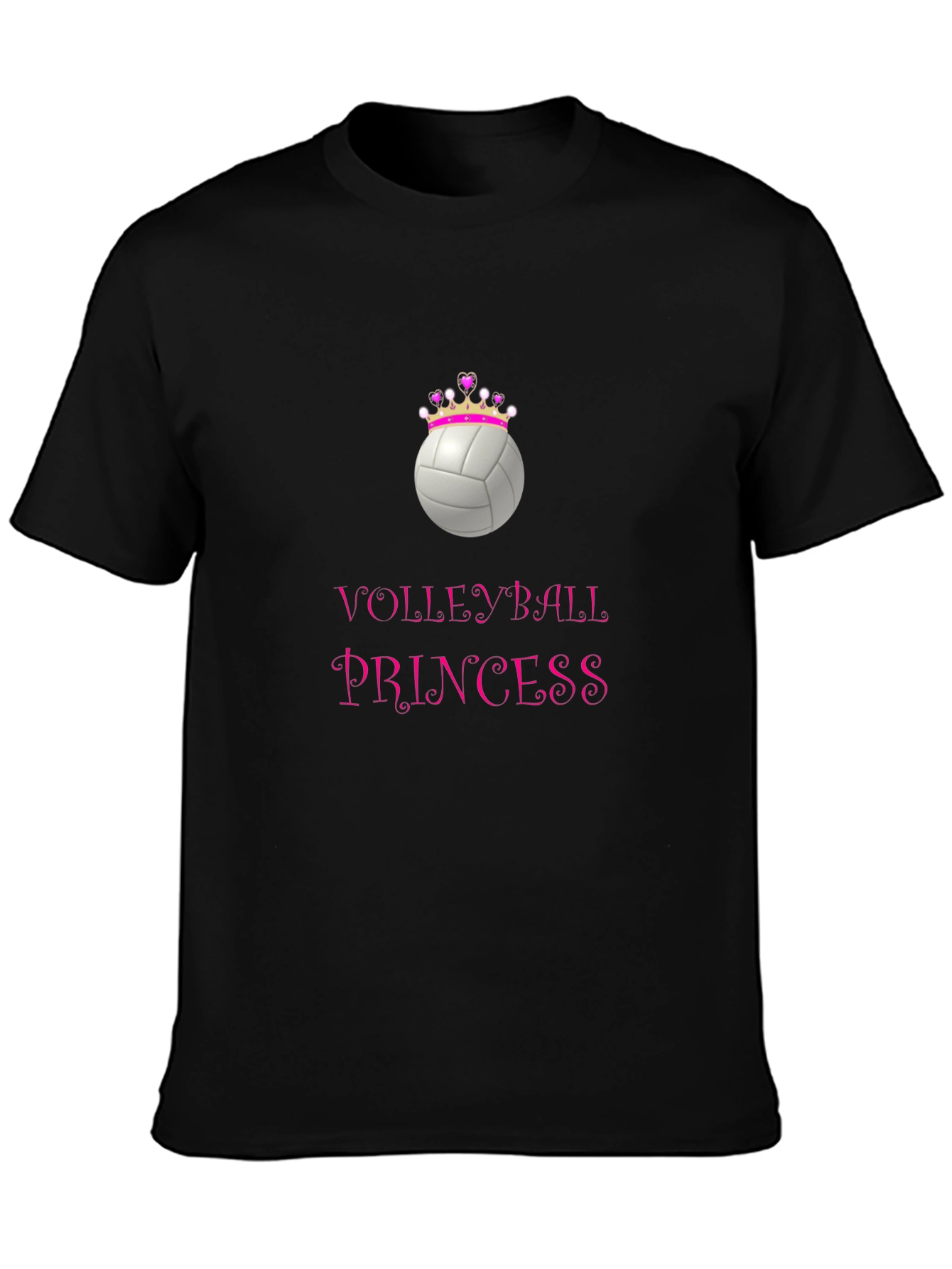 Volleyball Princess Graphic Tee - Sporty Crown Design