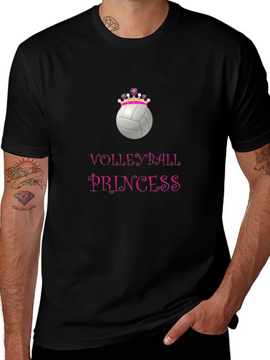Volleyball Princess Graphic Tee - Sporty Crown Design