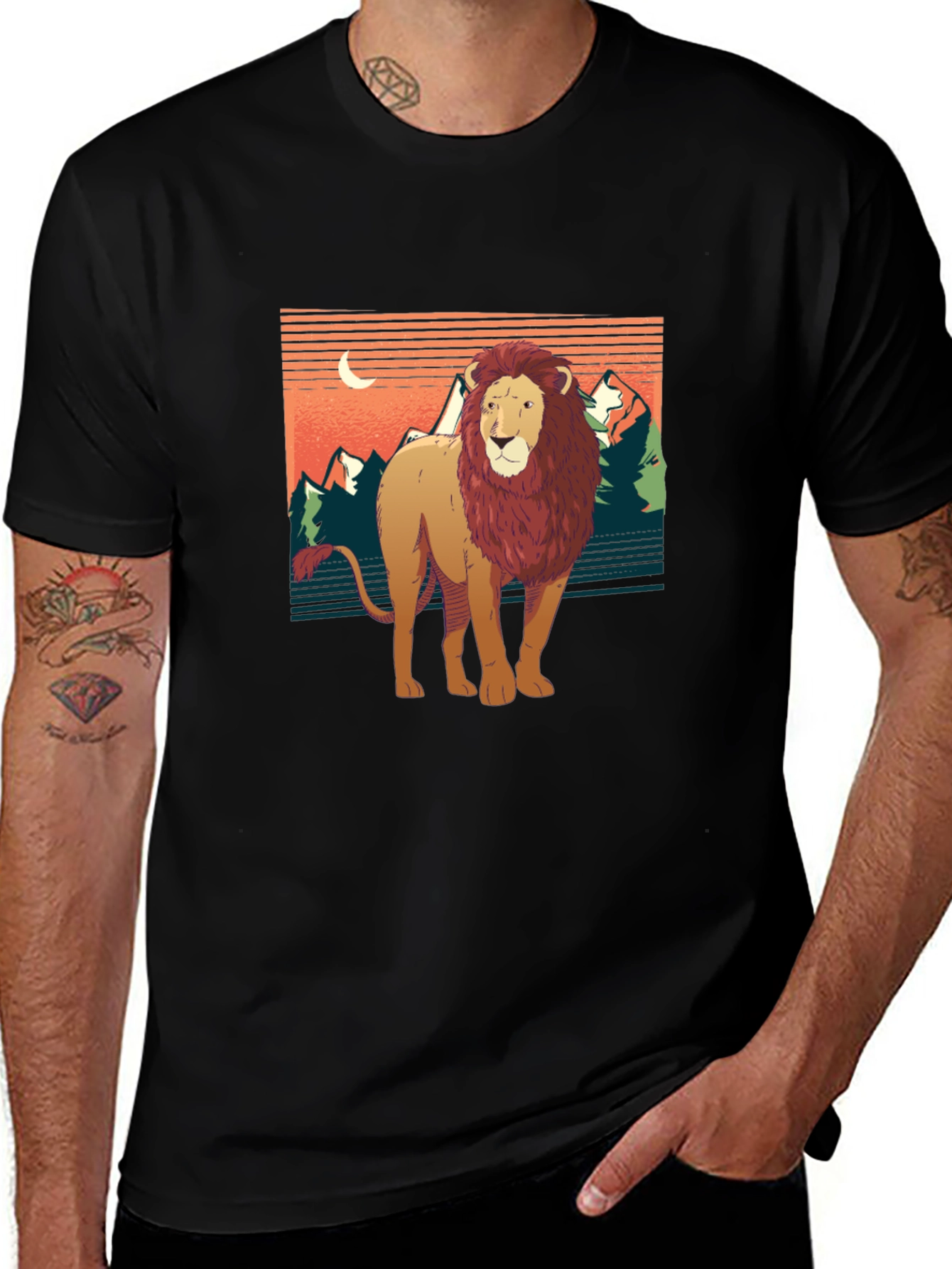 Lion Graphic Tee - Nature Inspired Design