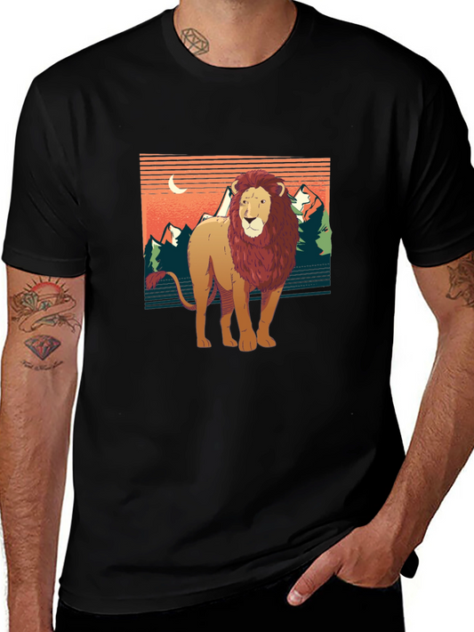 Lion Graphic Tee - Nature Inspired Design
