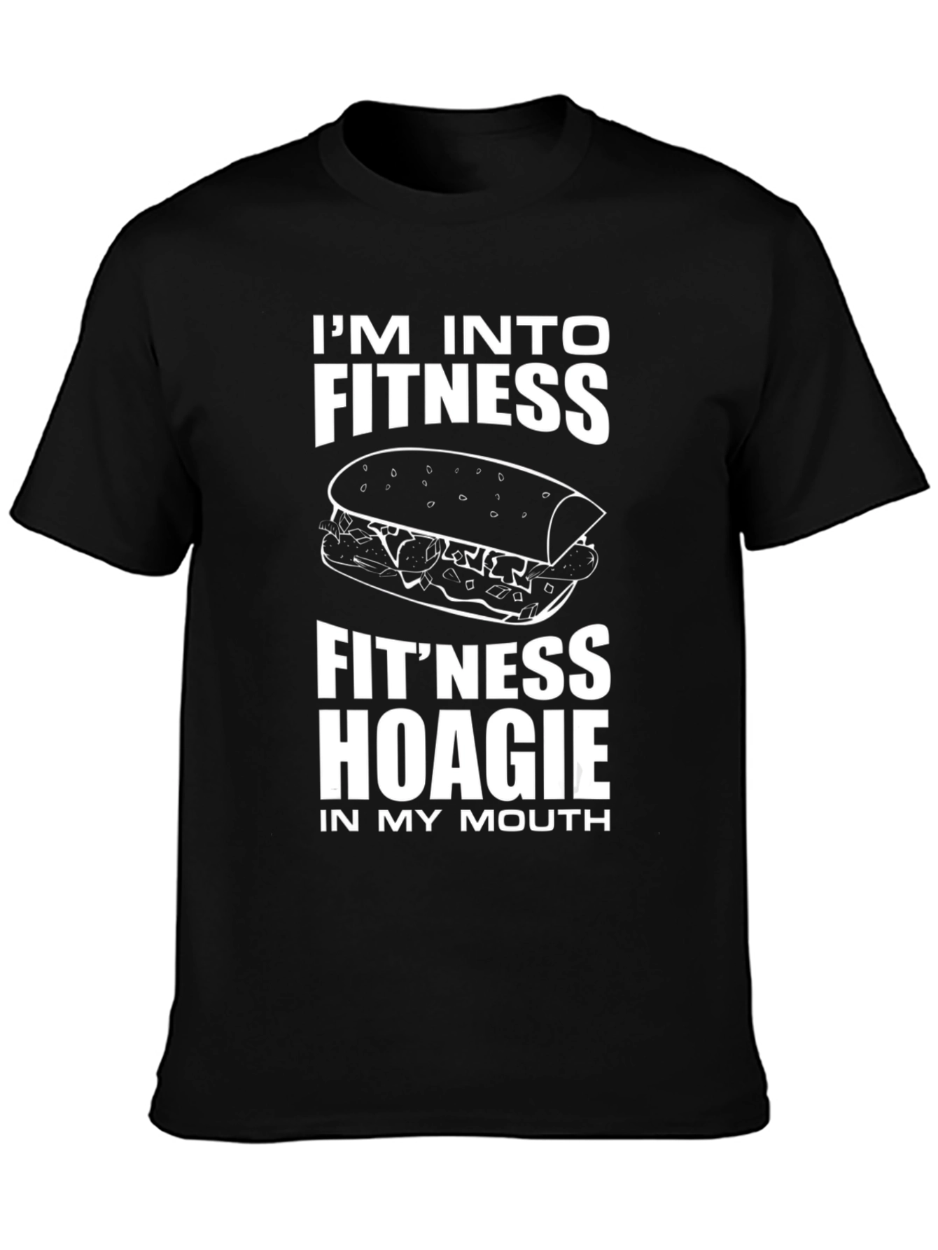 Fitness Hoagie Graphic Tee - Novelty T-Shirt