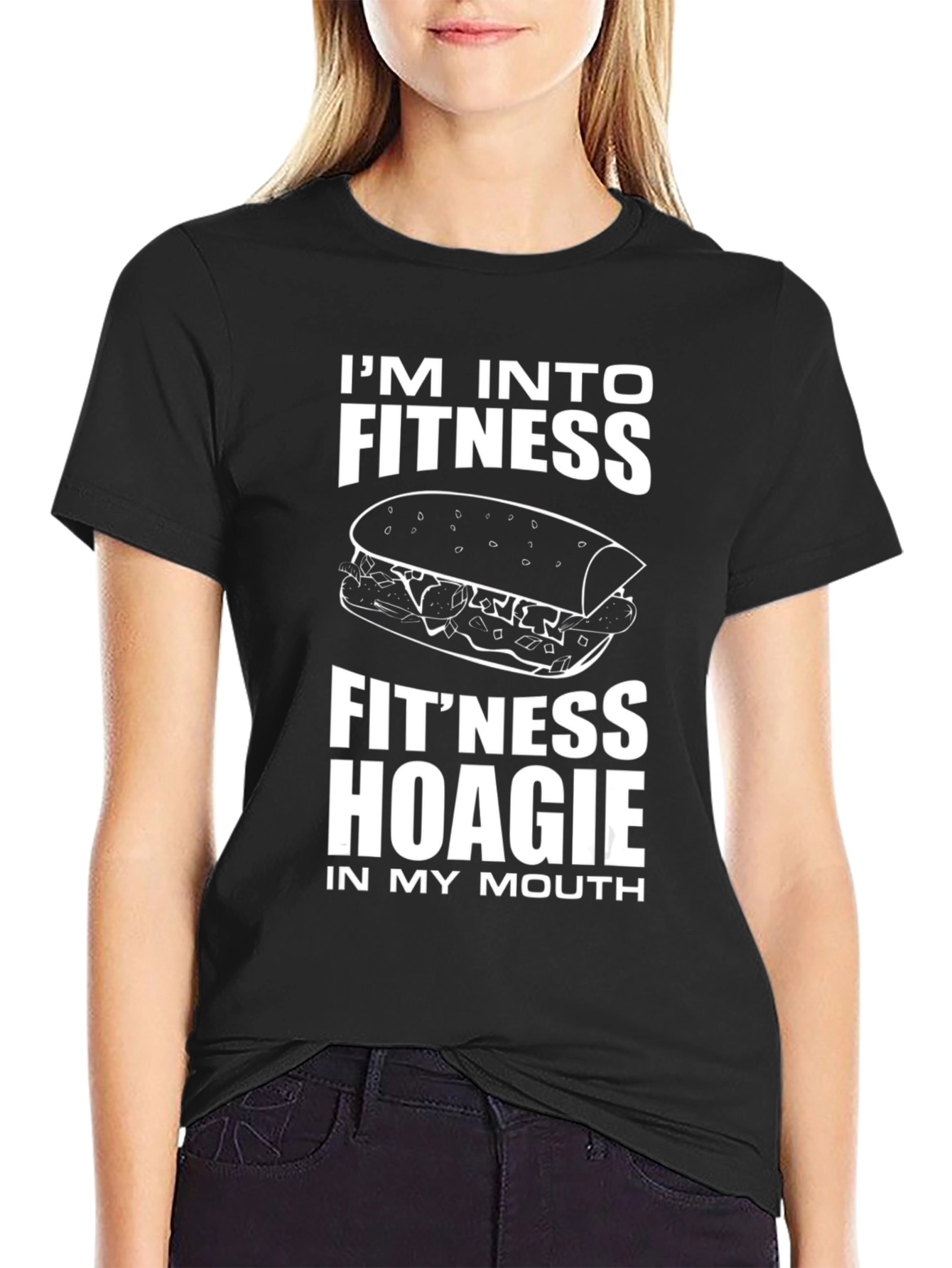 Fitness Hoagie Graphic Tee - Novelty T-Shirt