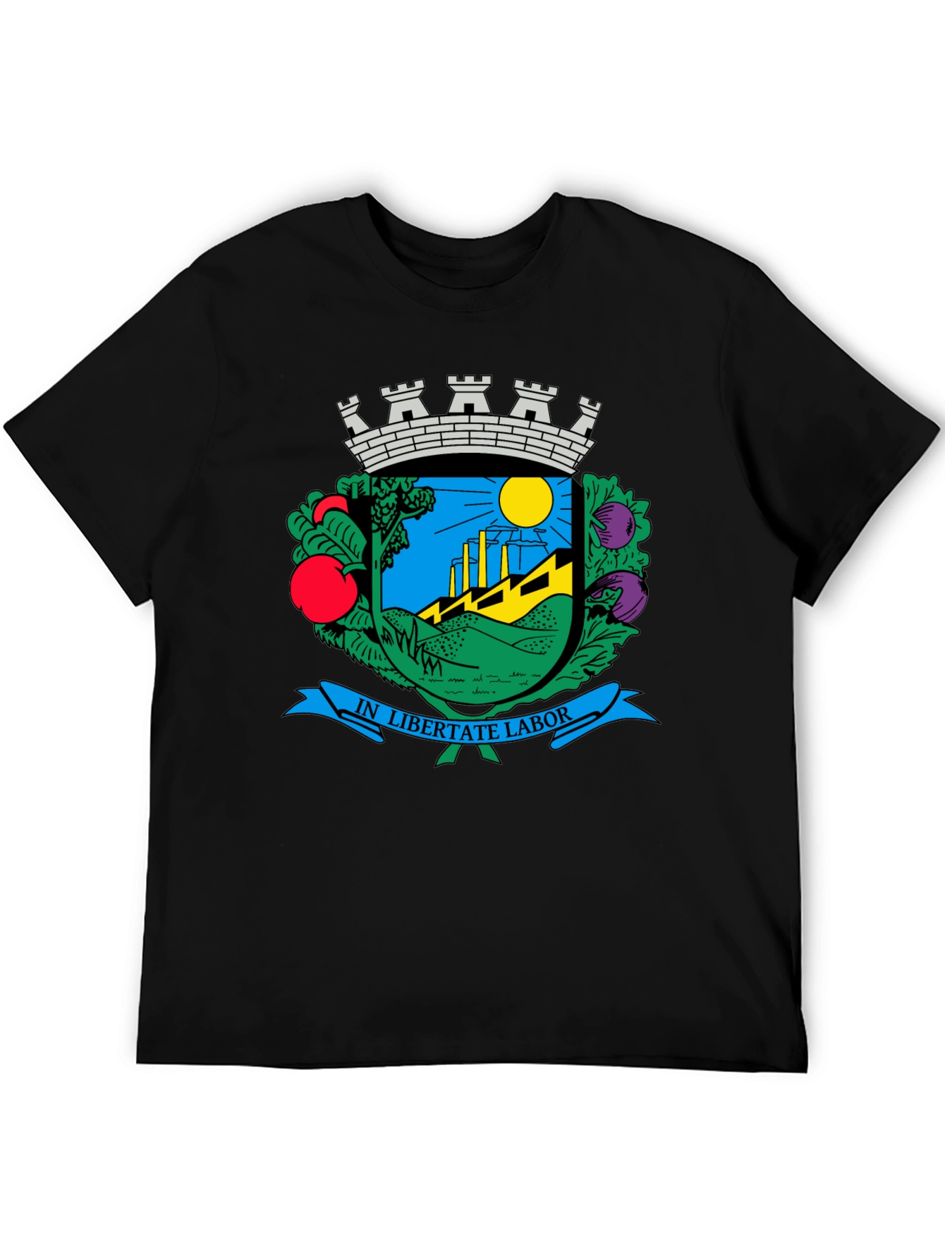 Coat of Arms Black T-Shirt - Classic Design