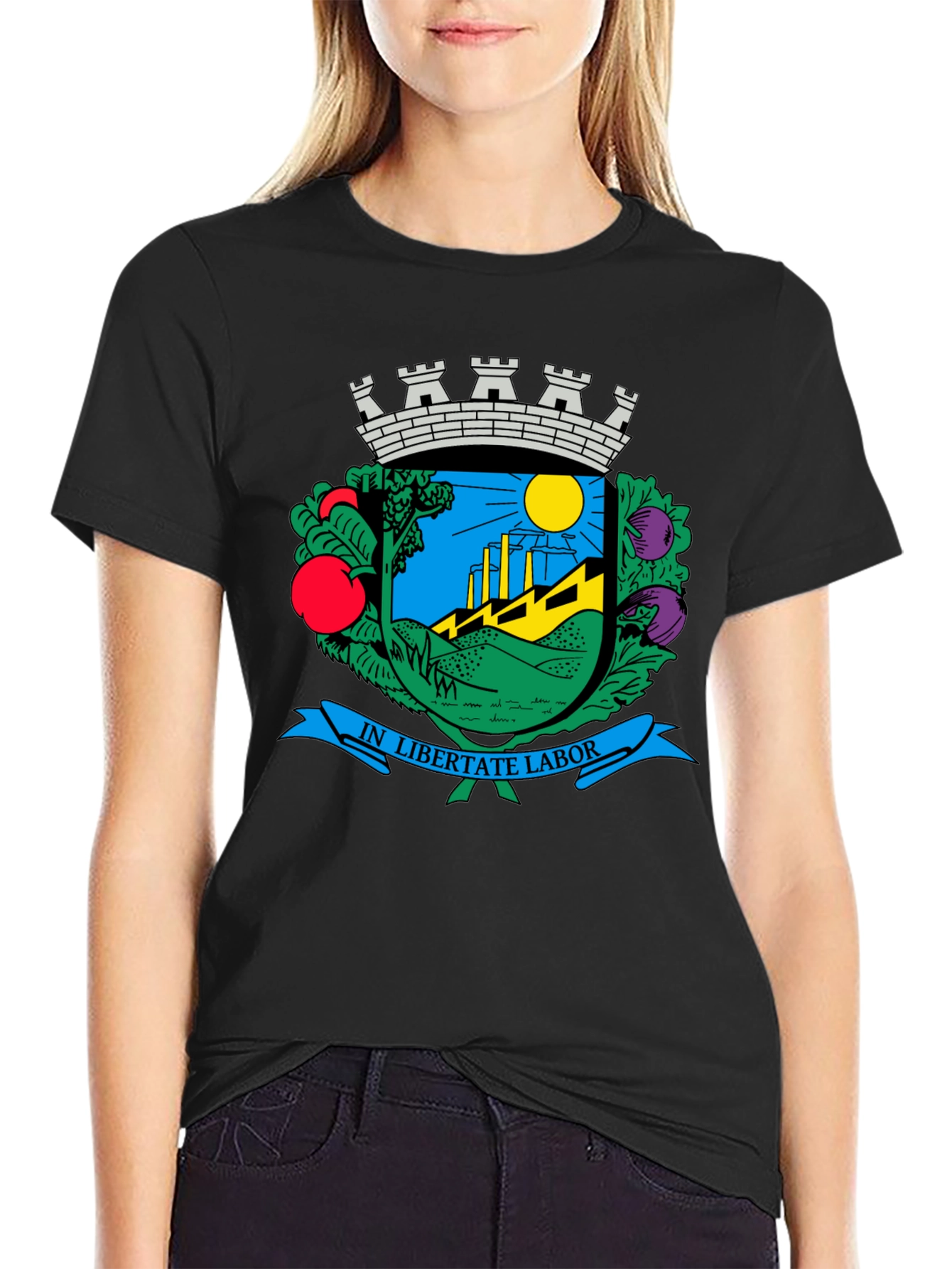 Coat of Arms Black T-Shirt - Classic Design