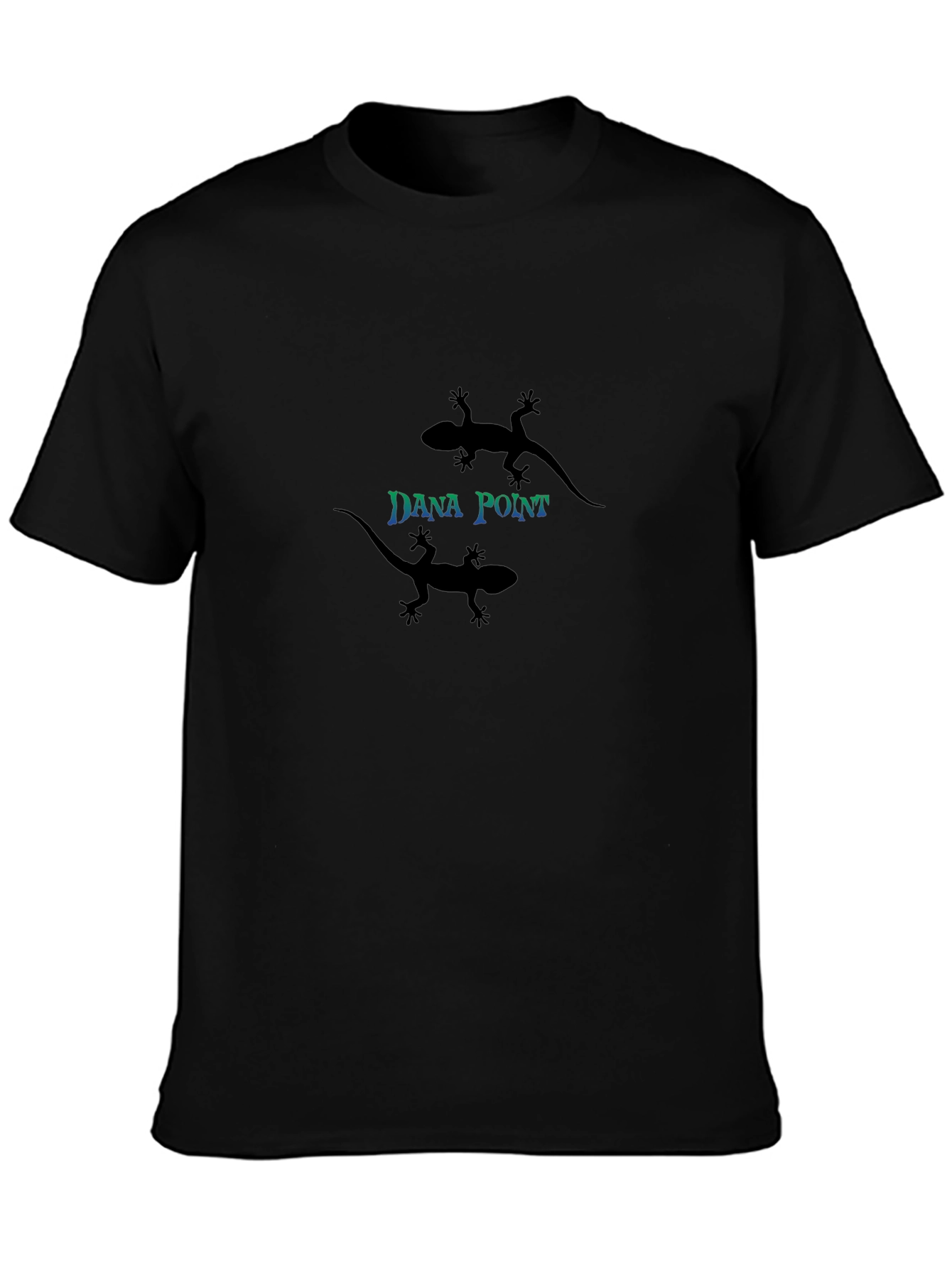 Dana Point Lizard Graphic Tee - Black Cotton Blend