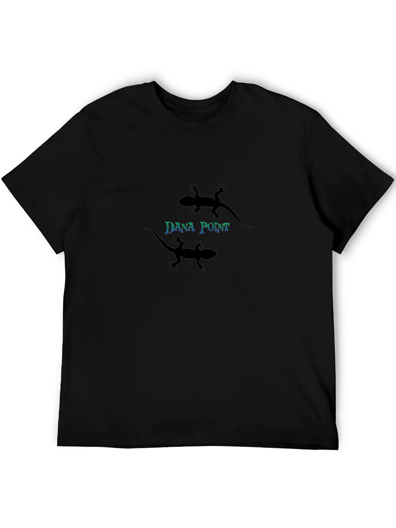 Dana Point Lizard Graphic Tee - Black Cotton Blend