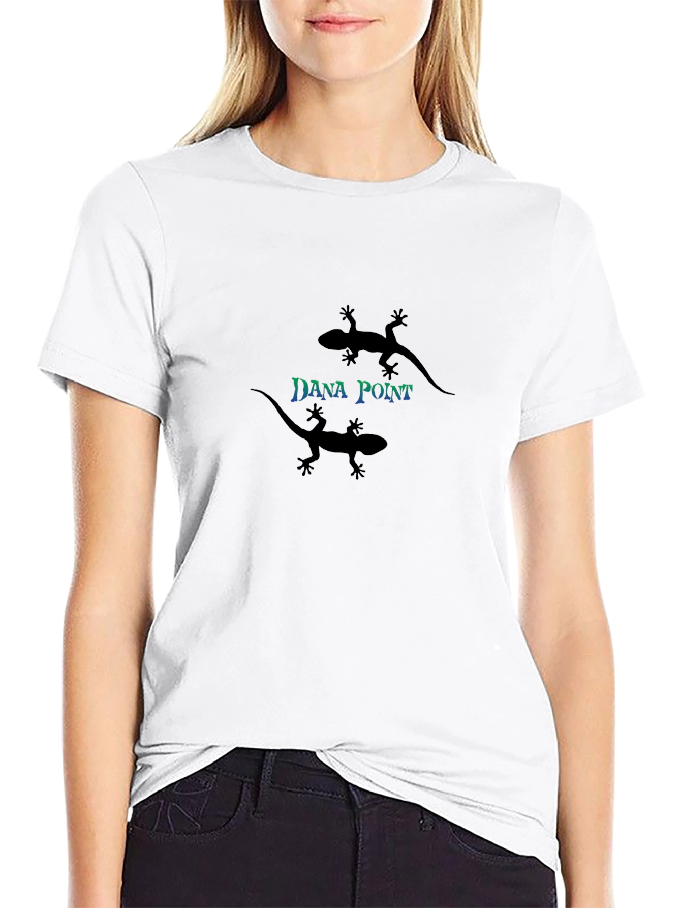 Dana Point Lizard Graphic Tee - Black Cotton Blend