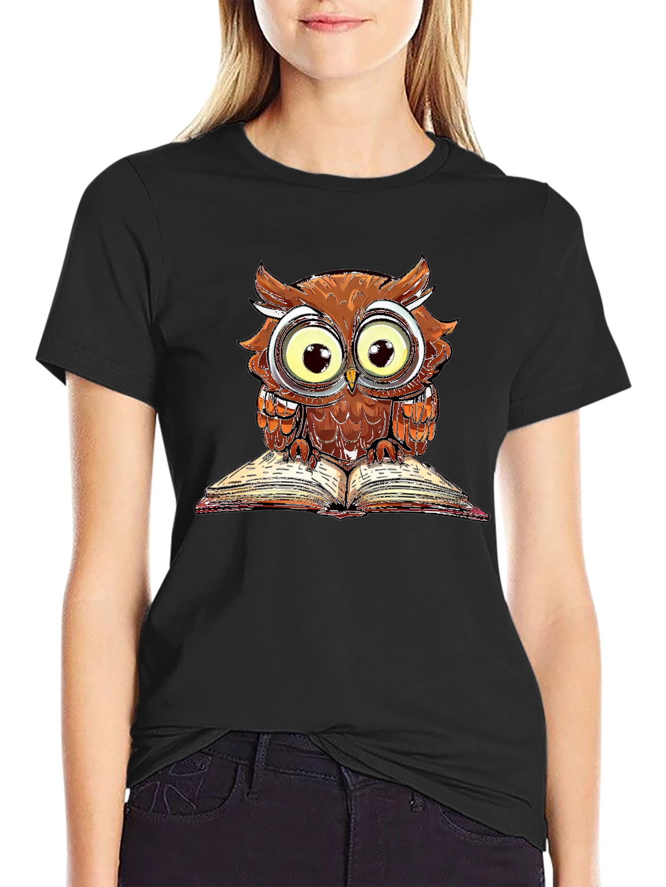 Owl Reading Book T-Shirt