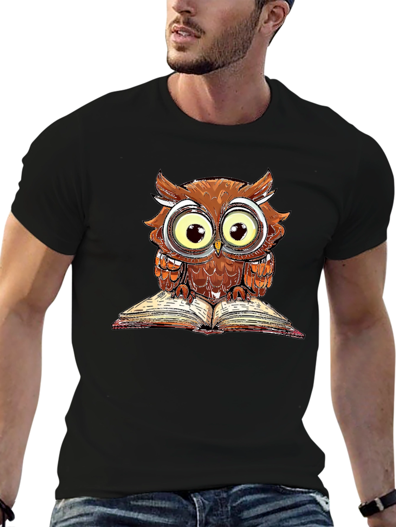 Owl Reading Book T-Shirt