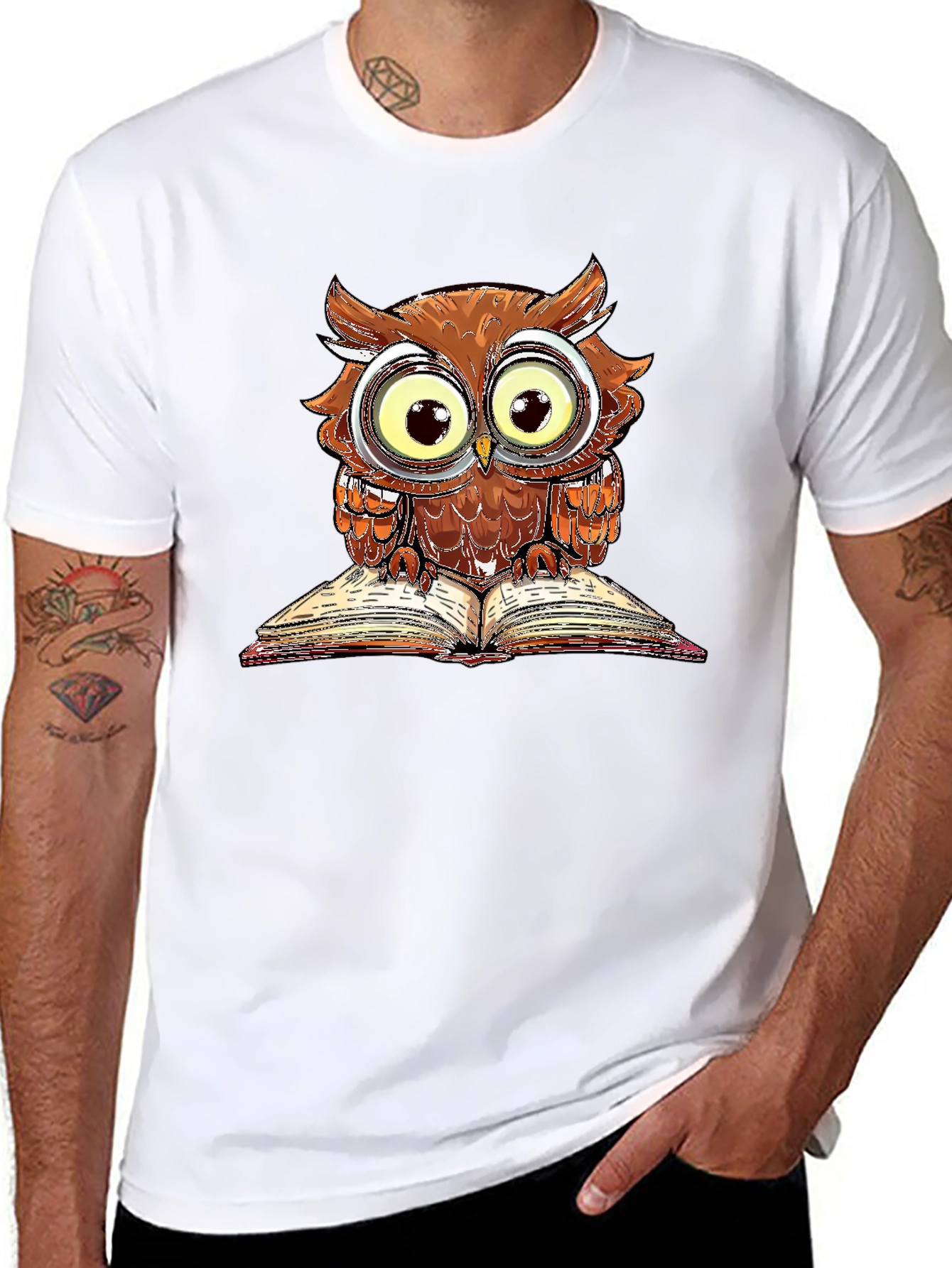 Owl Reading Book T-Shirt