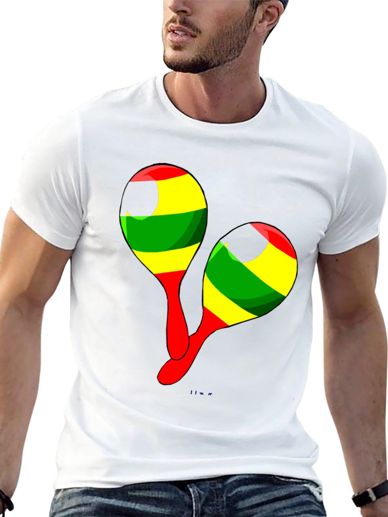 Rasta Maracas Graphic Tee - Reggae Music Shirt