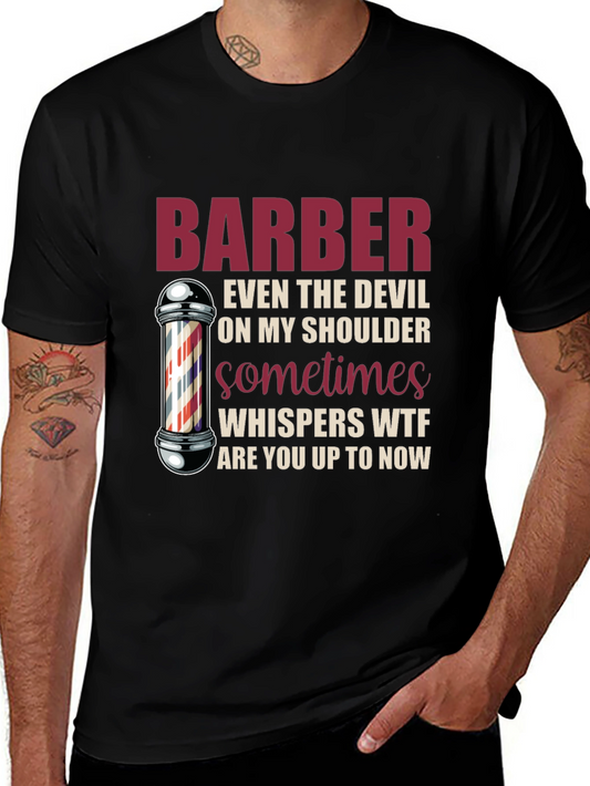 Barber Devil Shoulder Graphic T-Shirt