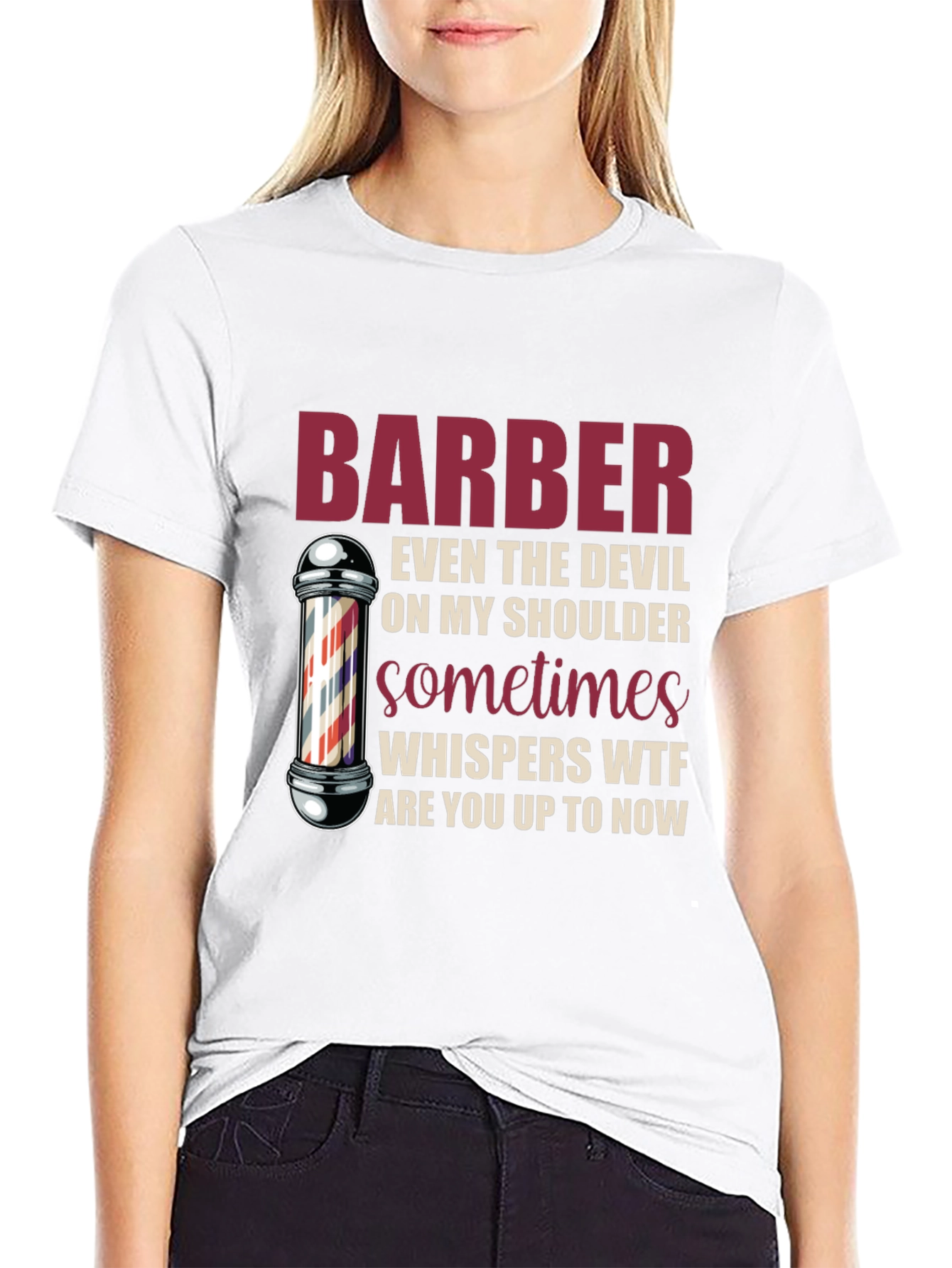 Barber Devil Shoulder Graphic T-Shirt