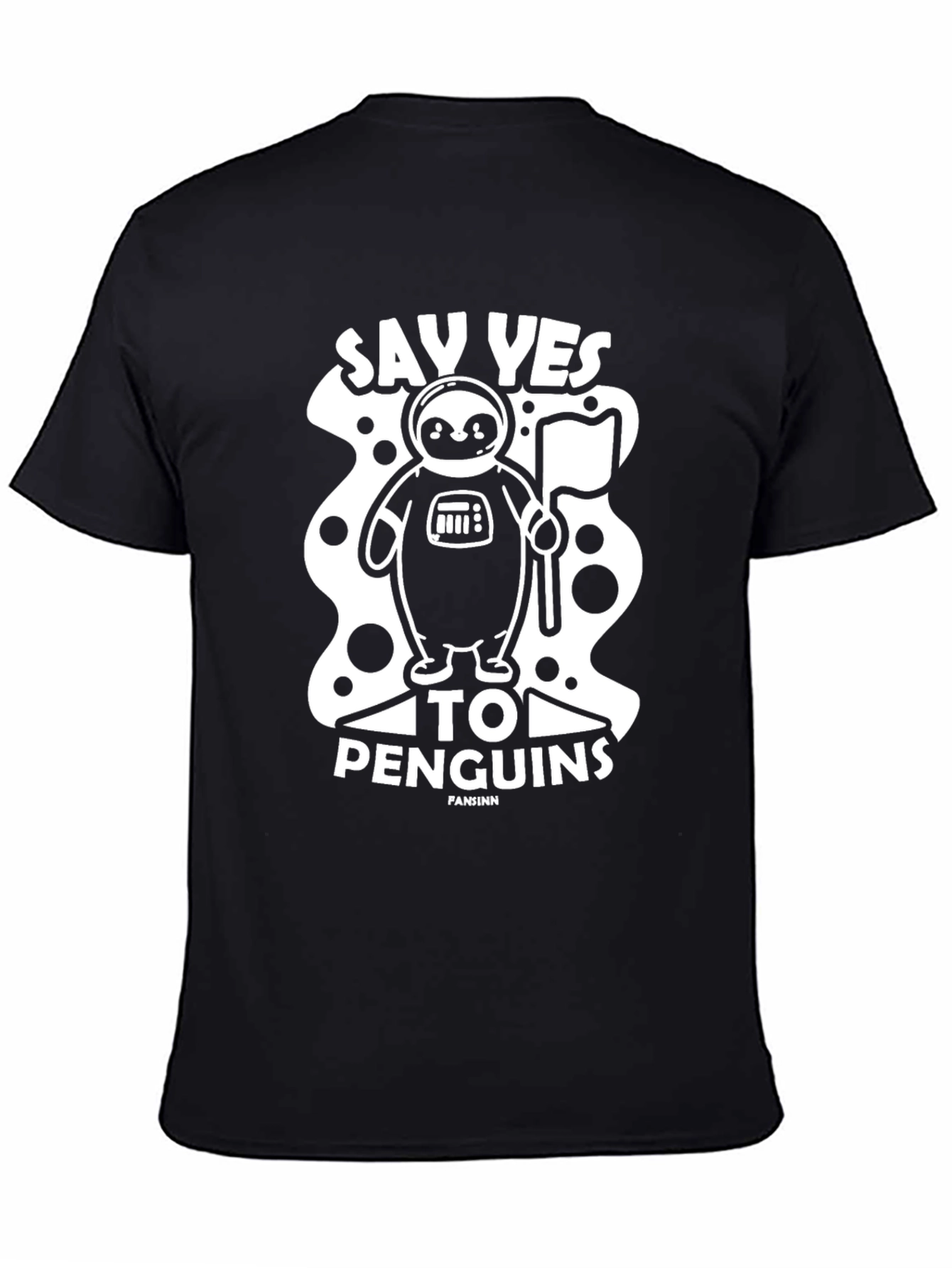Say Yes To Penguins T-Shirt - Black Crew Neck