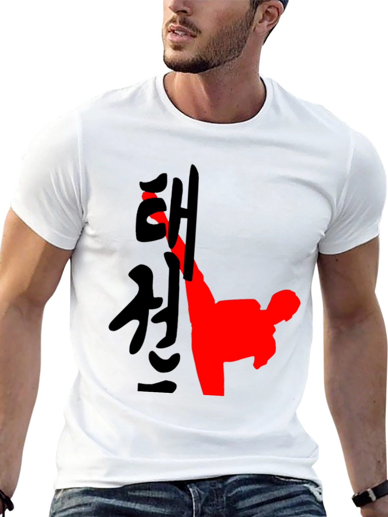Martial Arts Kick Graphic Tee - Black