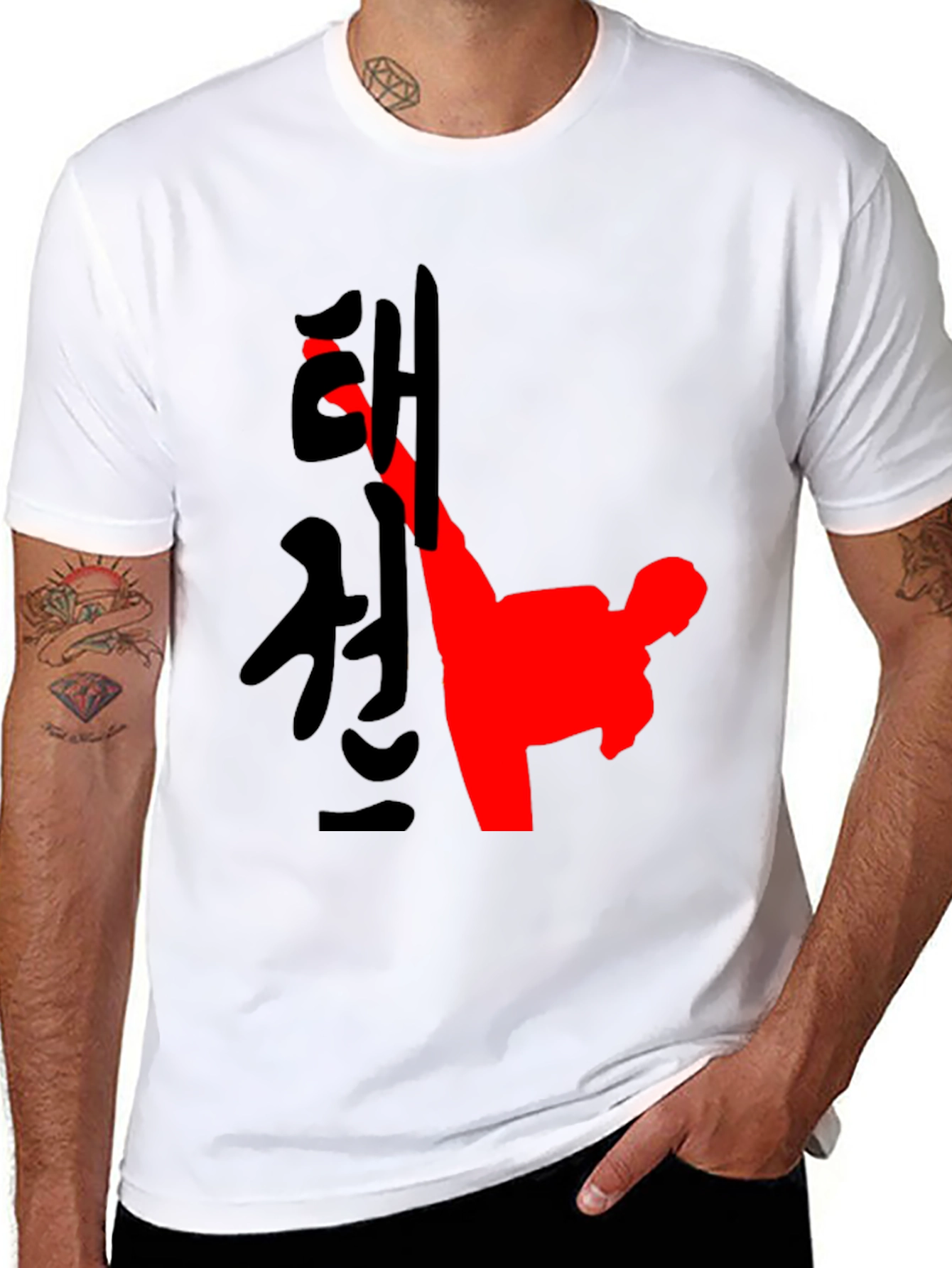 Martial Arts Kick Graphic Tee - Black