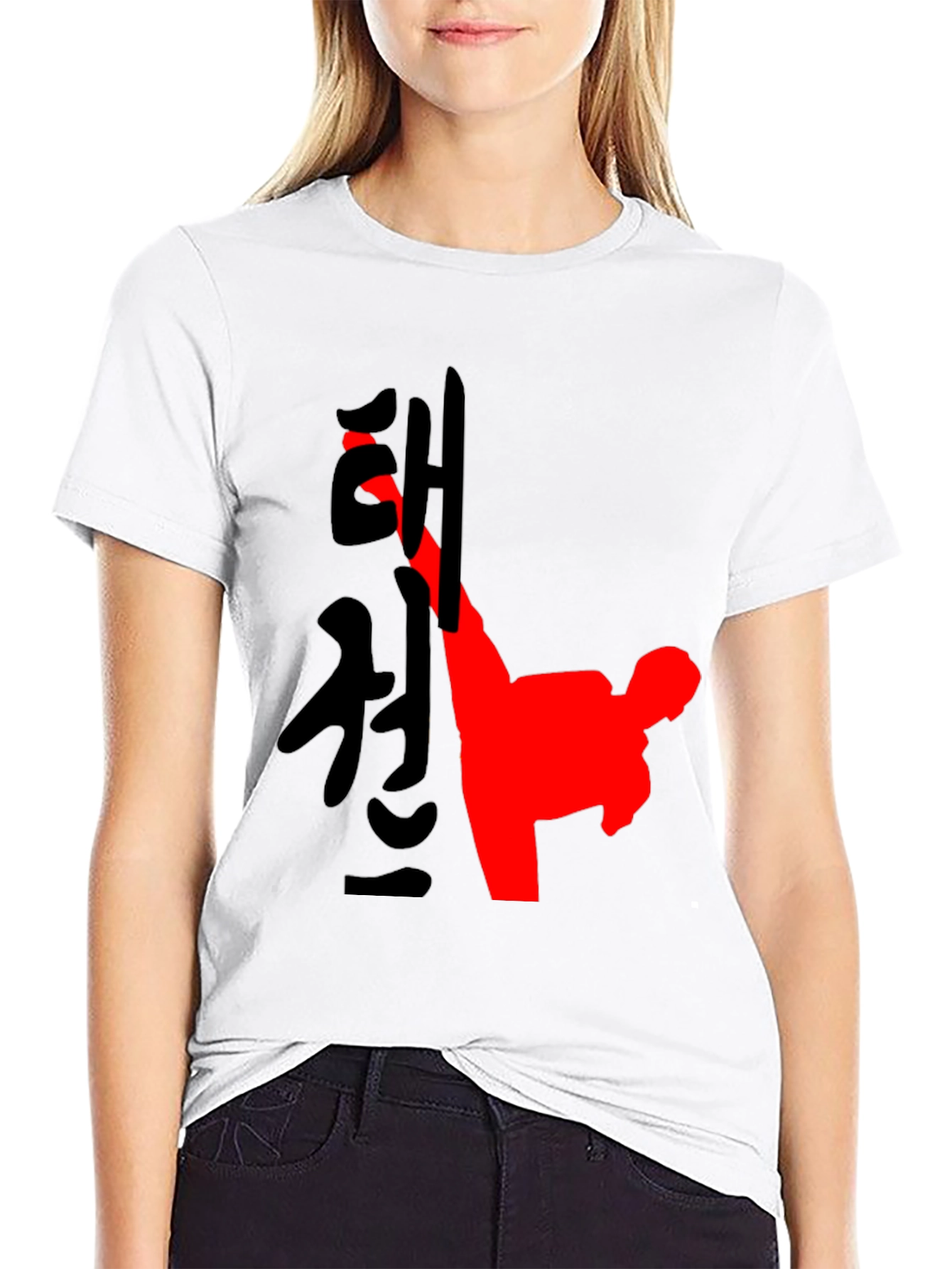 Martial Arts Kick Graphic Tee - Black