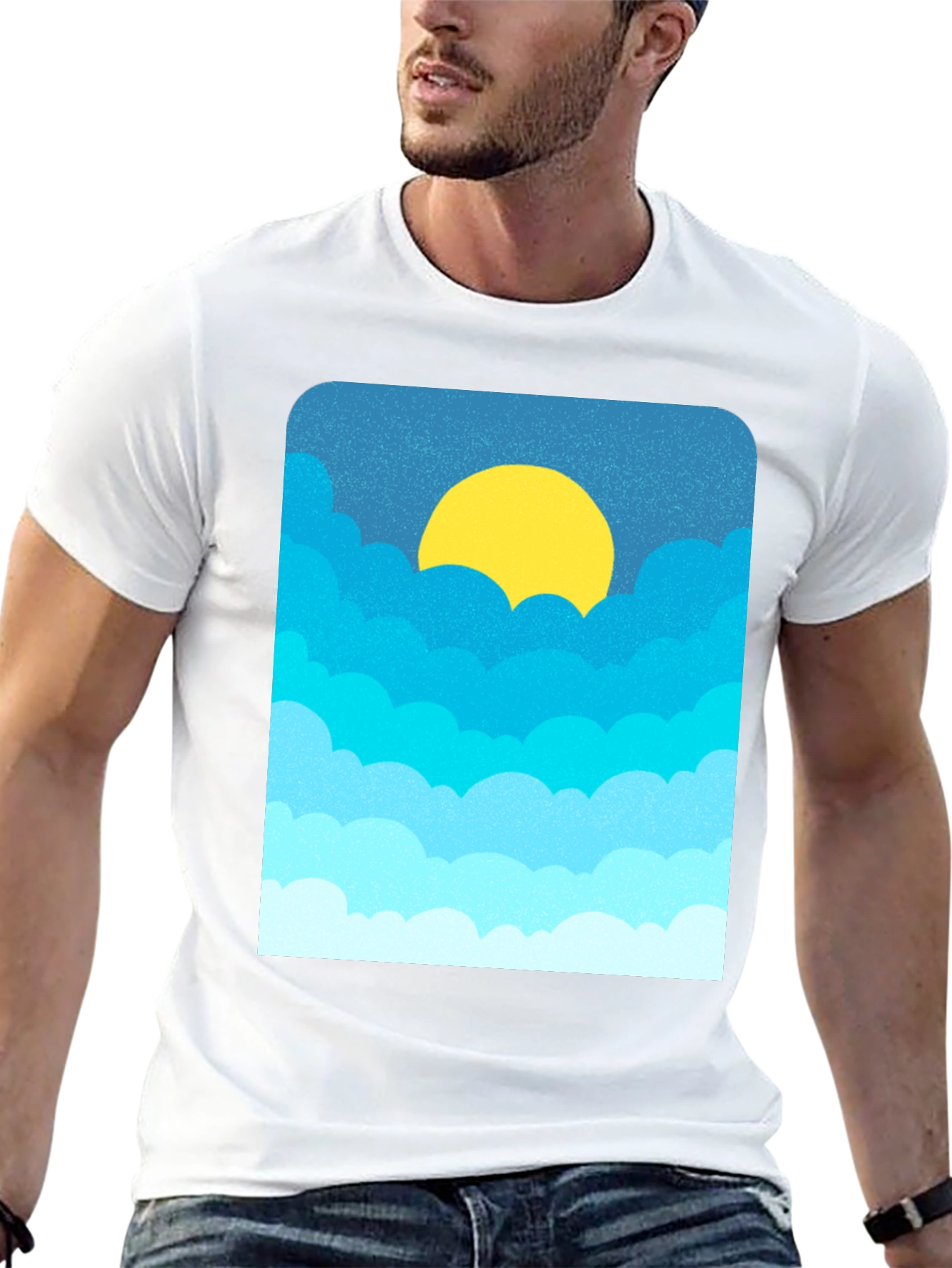 Cloudscape Graphic Tee - Black Cotton Blend