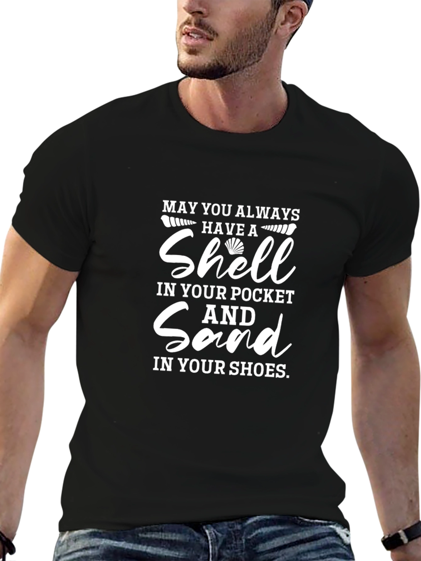 Shell & Sand Graphic T-Shirt - Beach Lover Tee