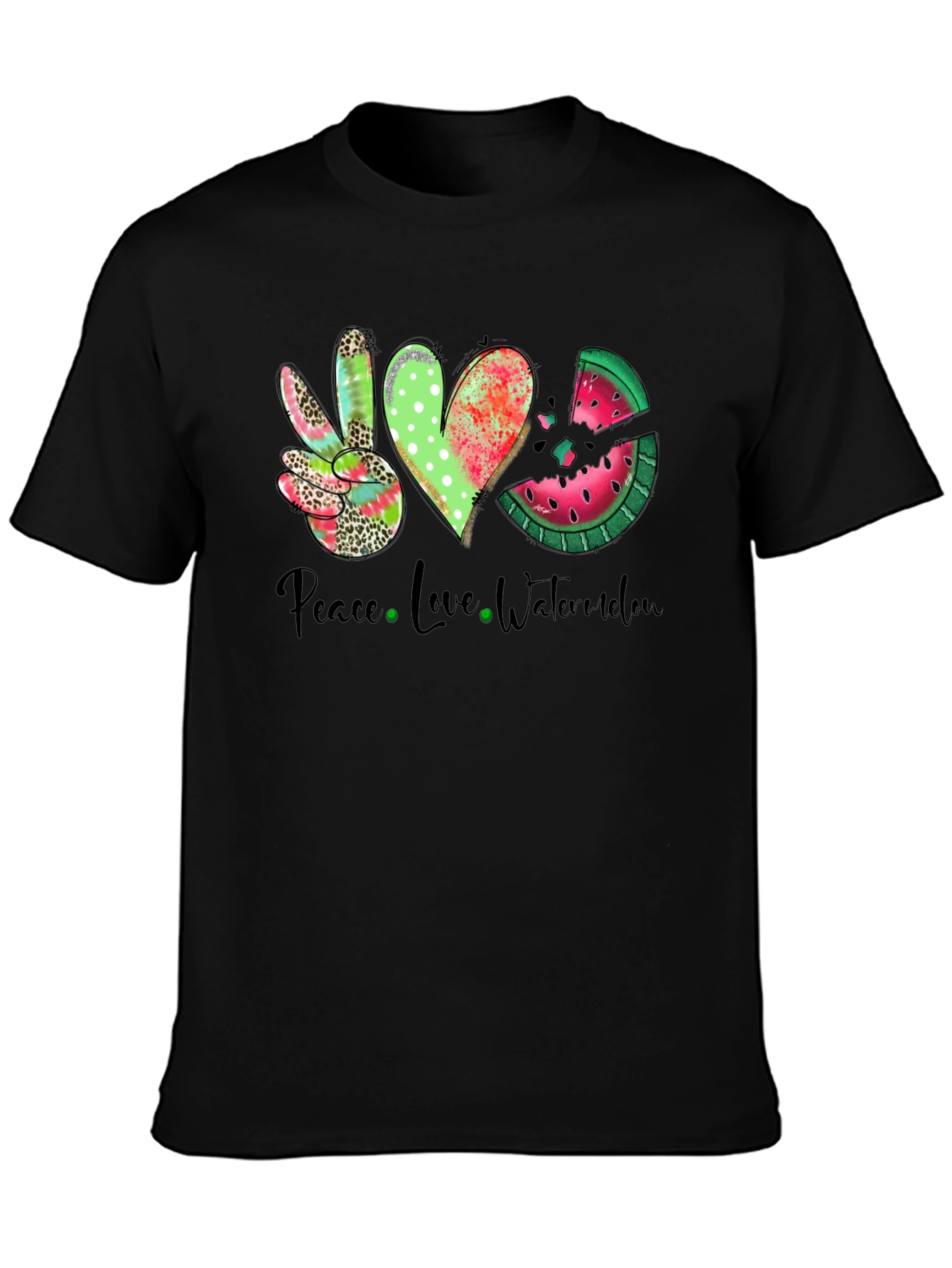 Peace Love Watermelon Graphic T-Shirt