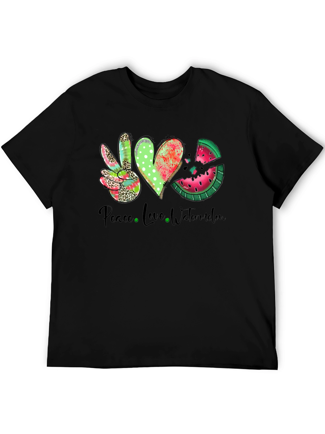 Peace Love Watermelon Graphic T-Shirt