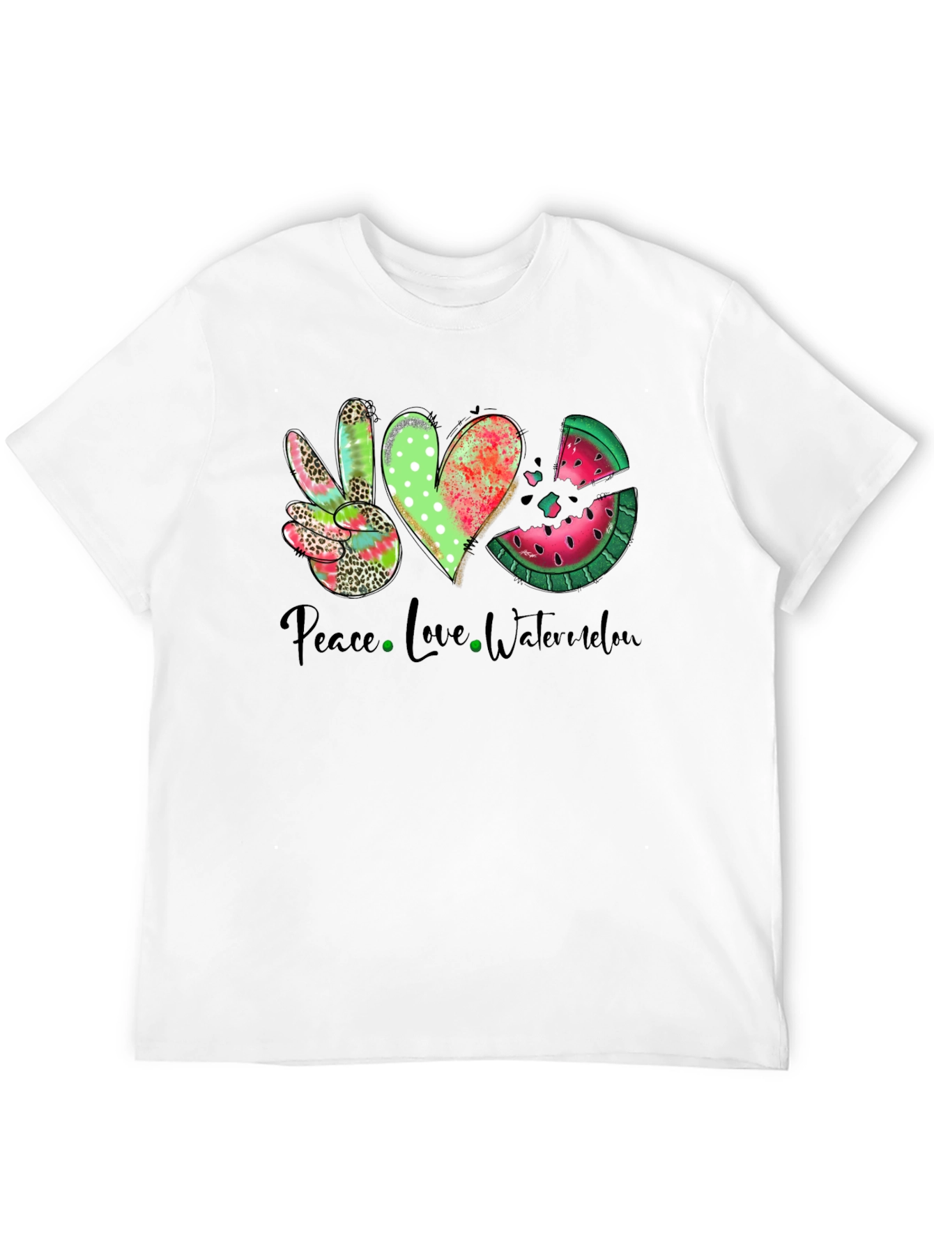 Peace Love Watermelon Graphic T-Shirt