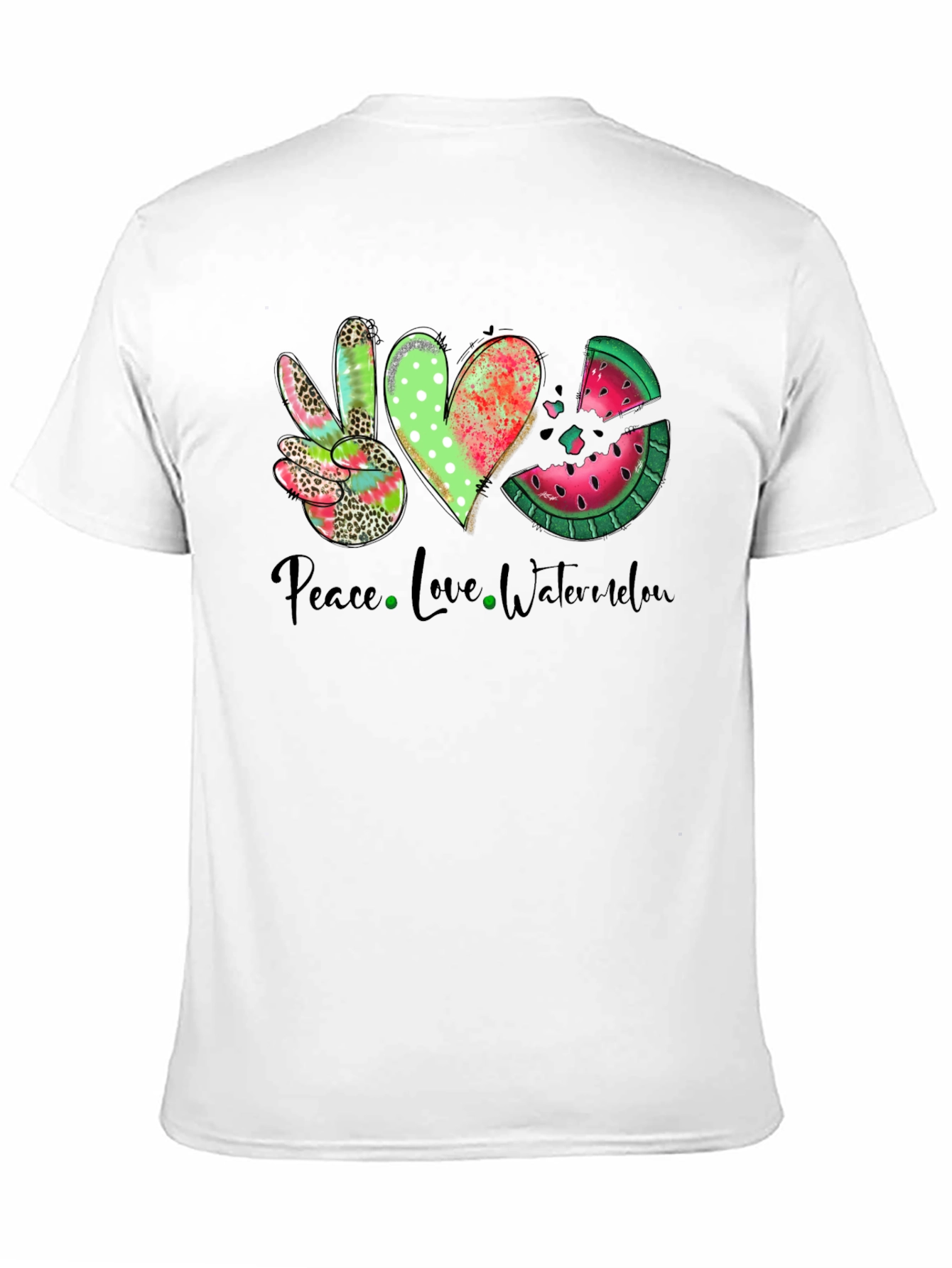 Peace Love Watermelon Graphic T-Shirt