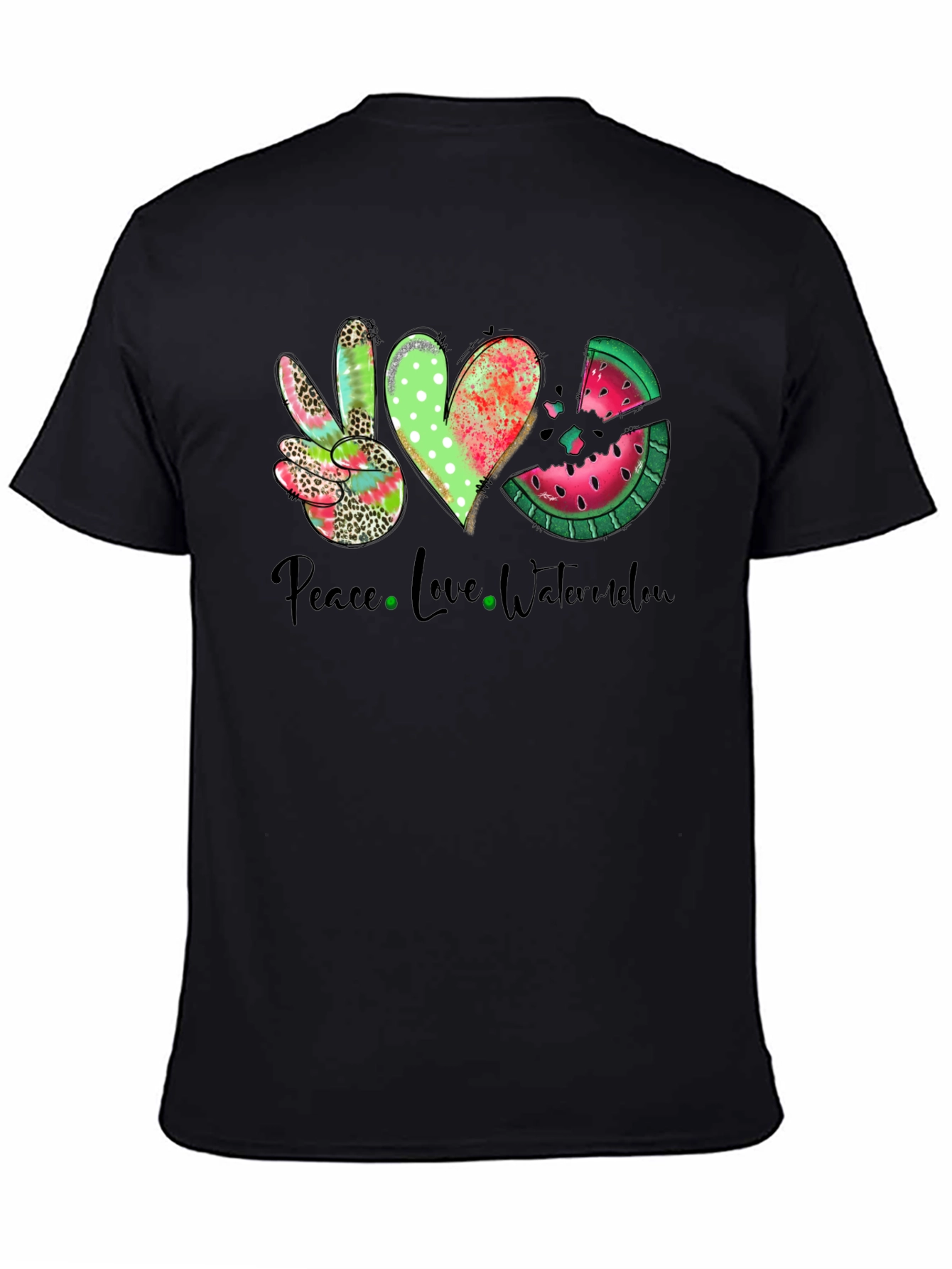 Peace Love Watermelon Graphic T-Shirt
