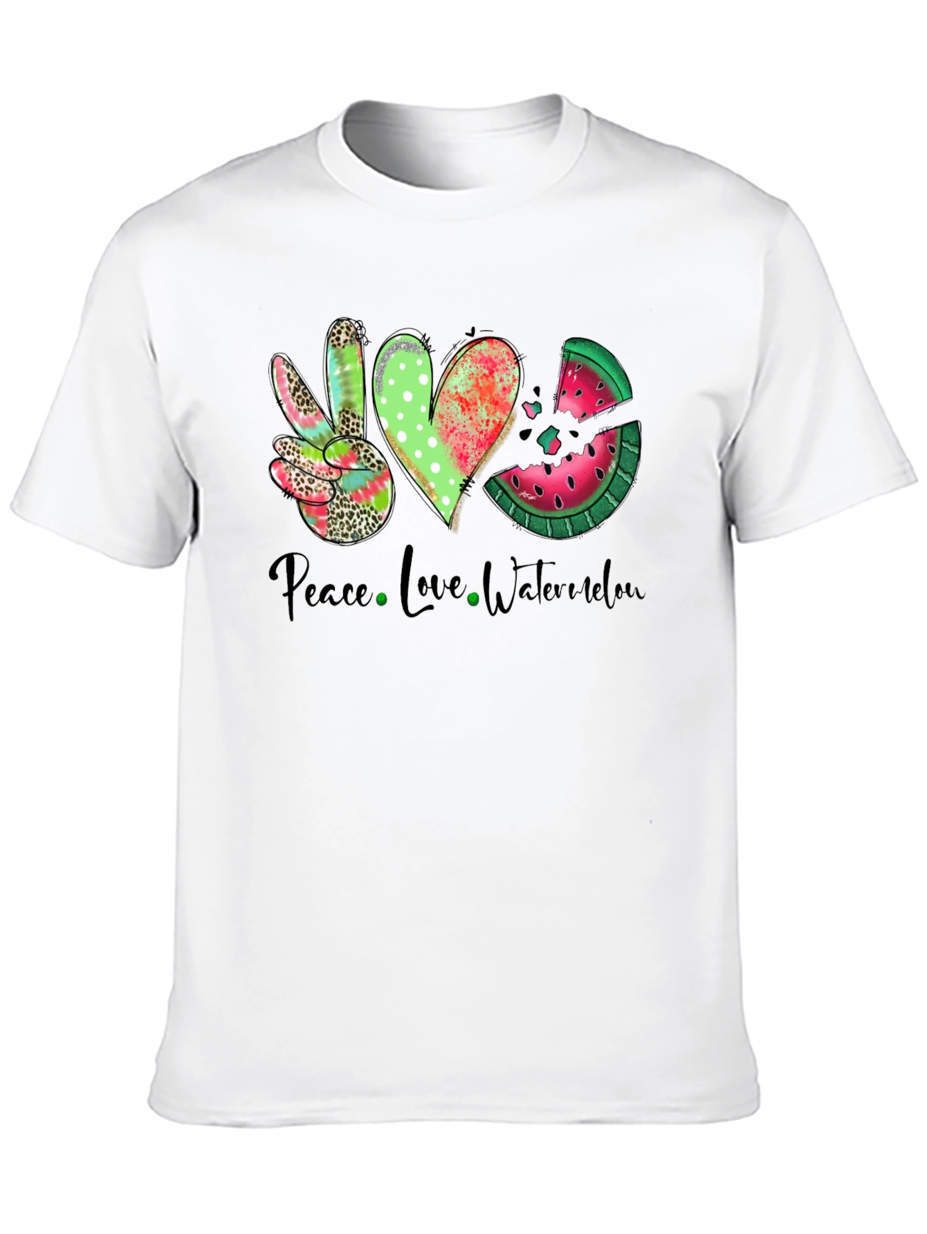 Peace Love Watermelon Graphic T-Shirt