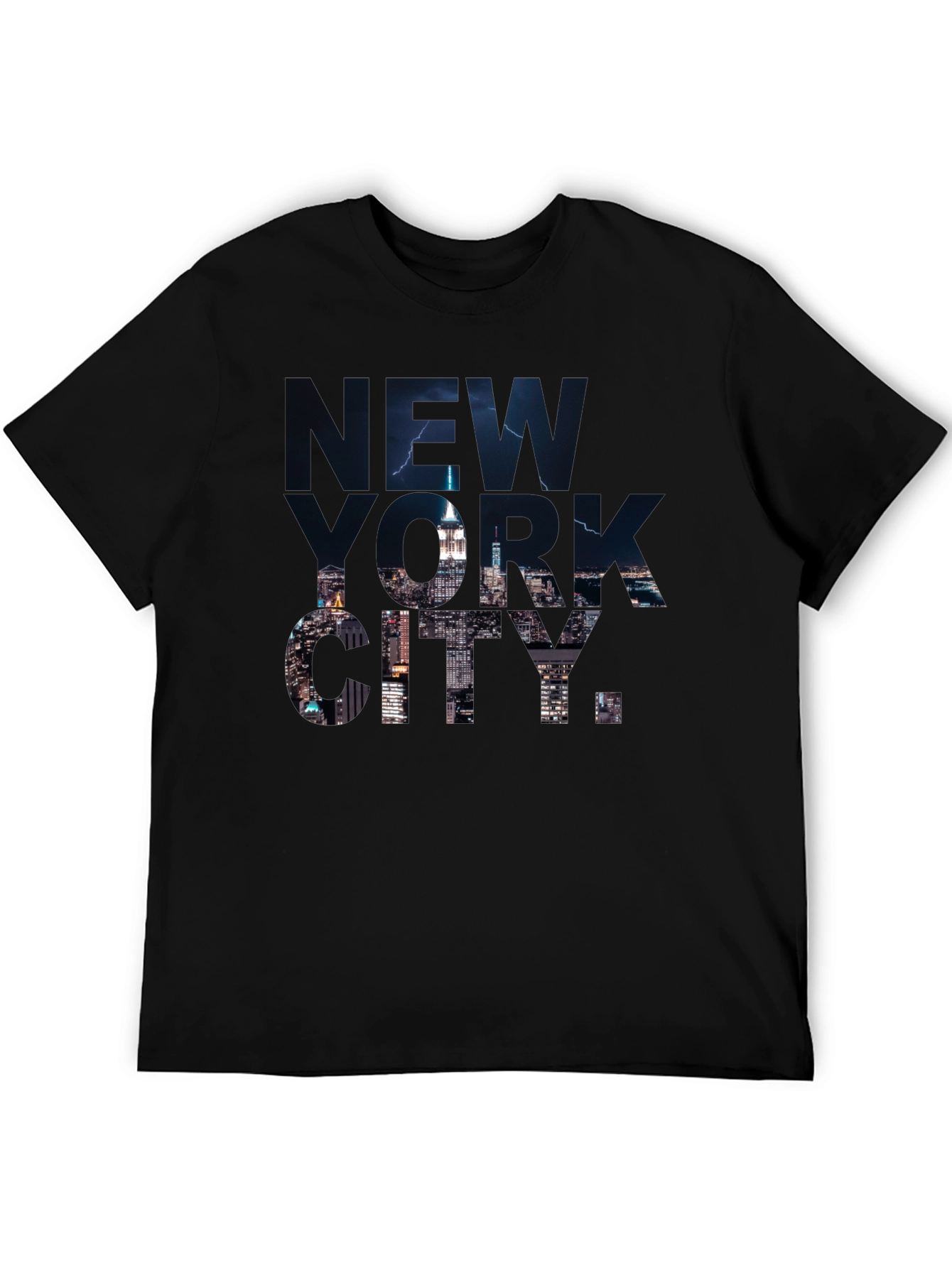 New York City Skyline Graphic Tee - Black