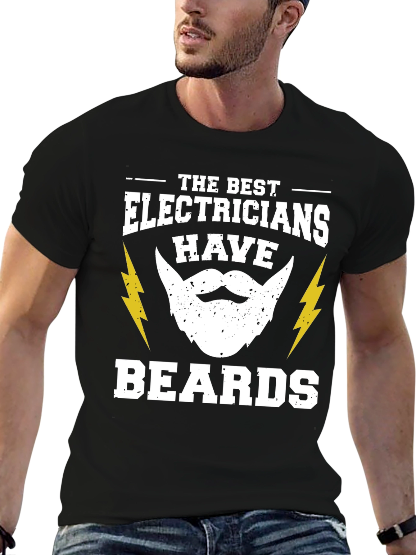Electrician Beard T-Shirt - Funny Job Gift