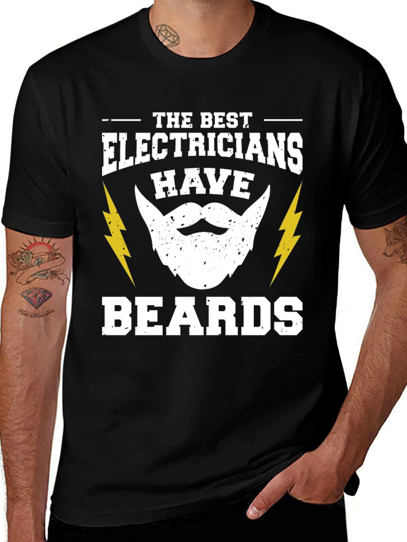 Electrician Beard T-Shirt - Funny Job Gift