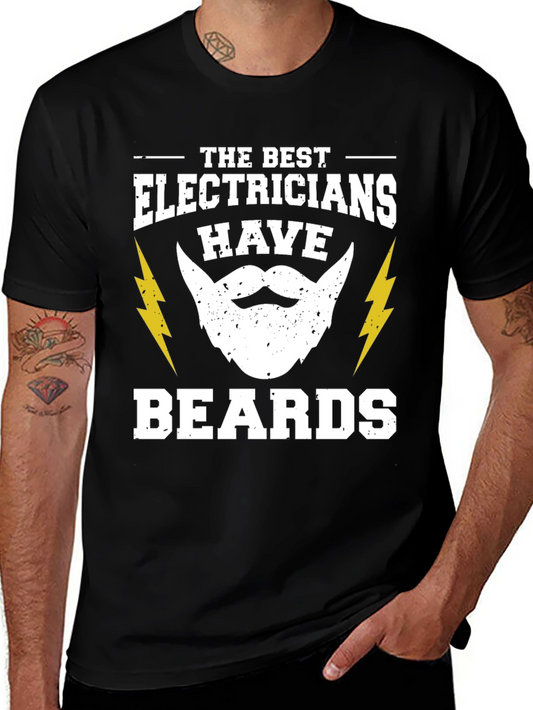 Electrician Beard T-Shirt - Funny Job Gift