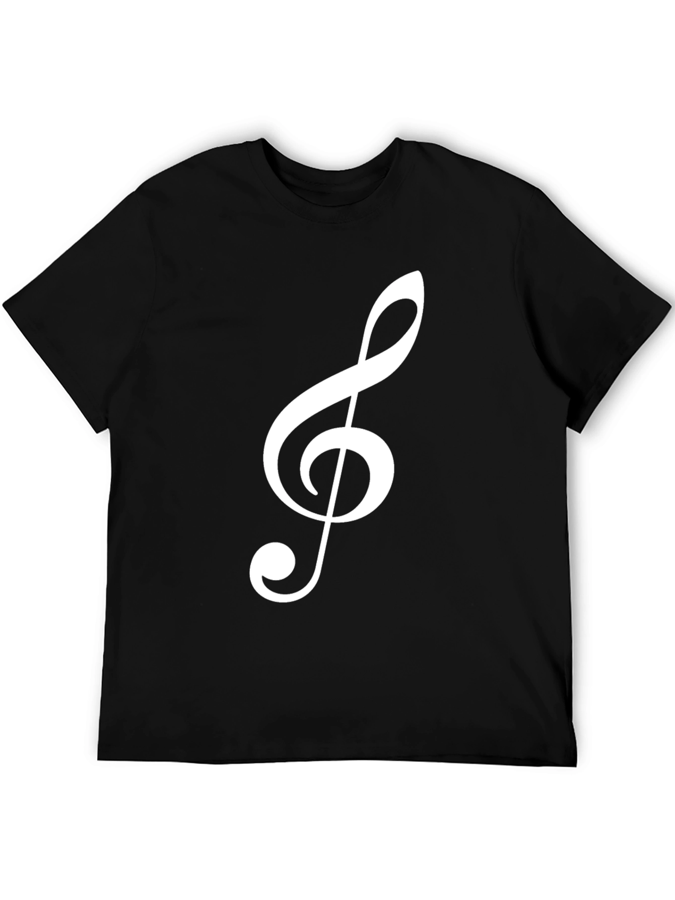 Musical Clef T-Shirt - Black Cotton
