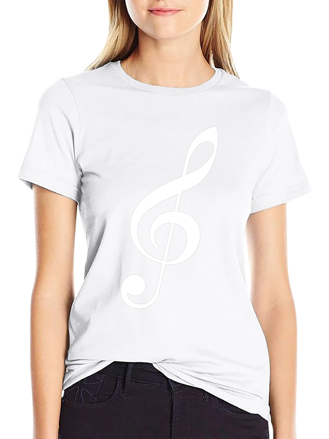 Musical Clef T-Shirt - Black Cotton