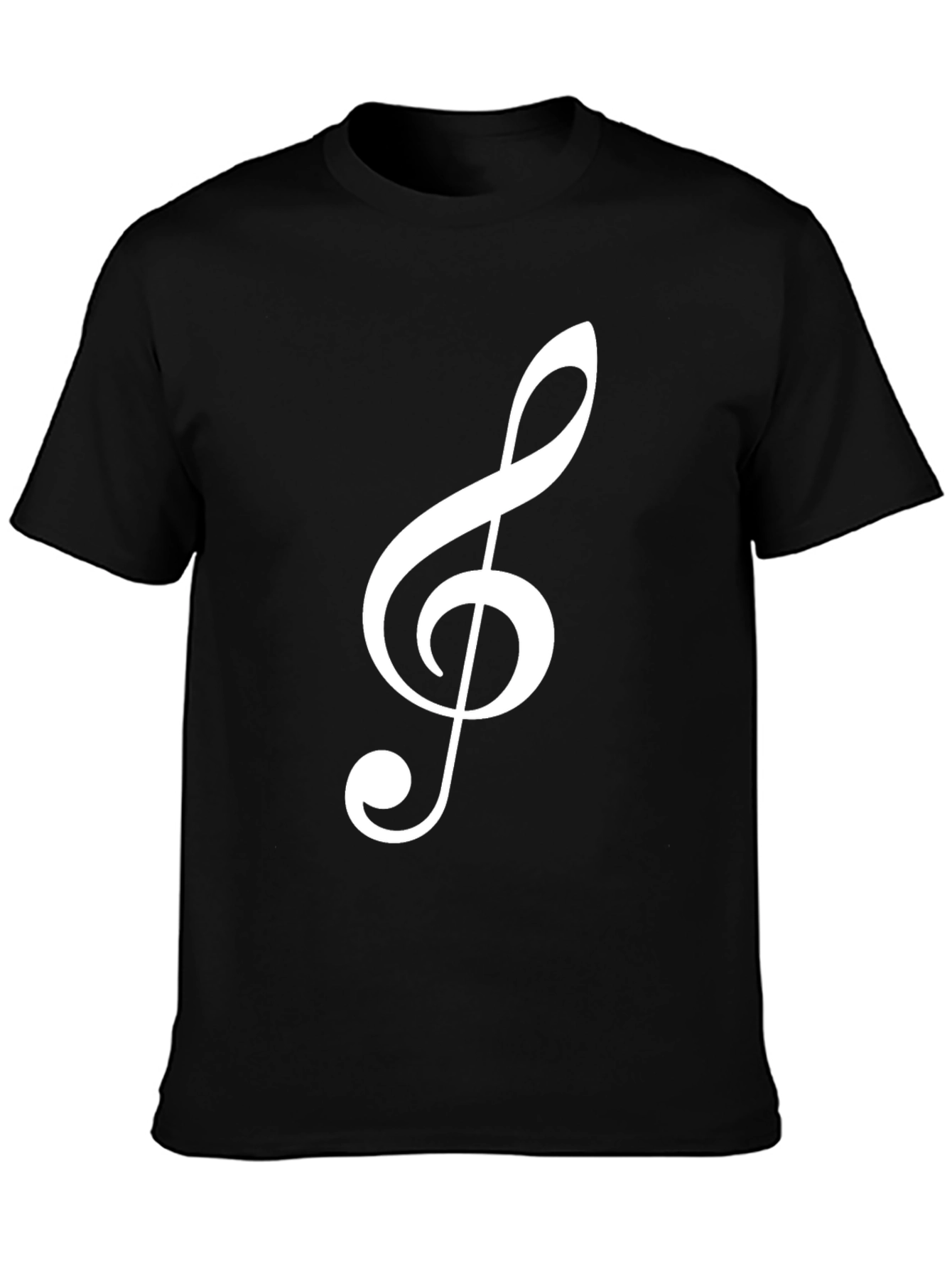 Musical Clef T-Shirt - Black Cotton