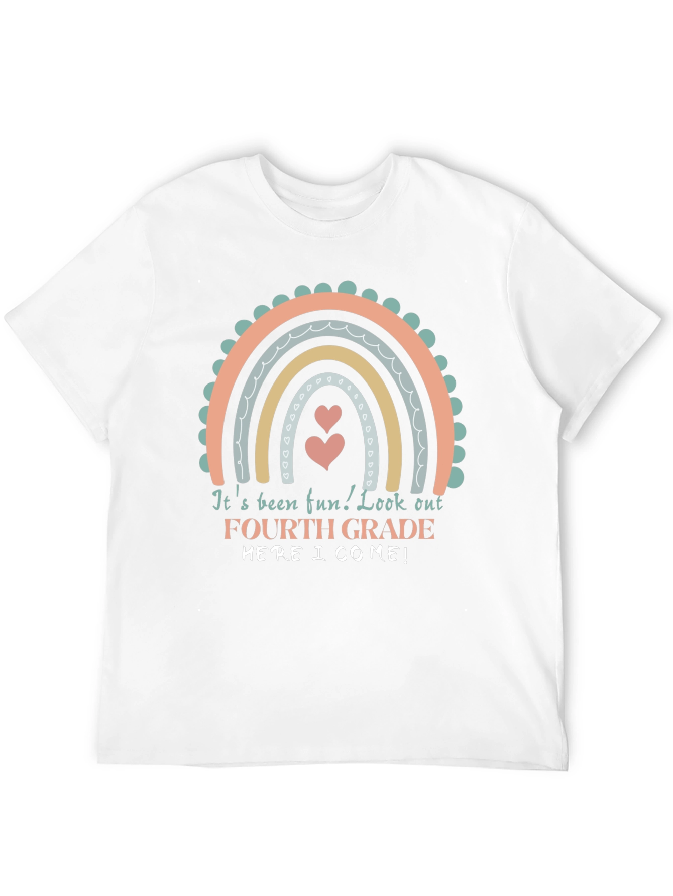 Cute Fourth Grade Here I Come Rainbow Shirt