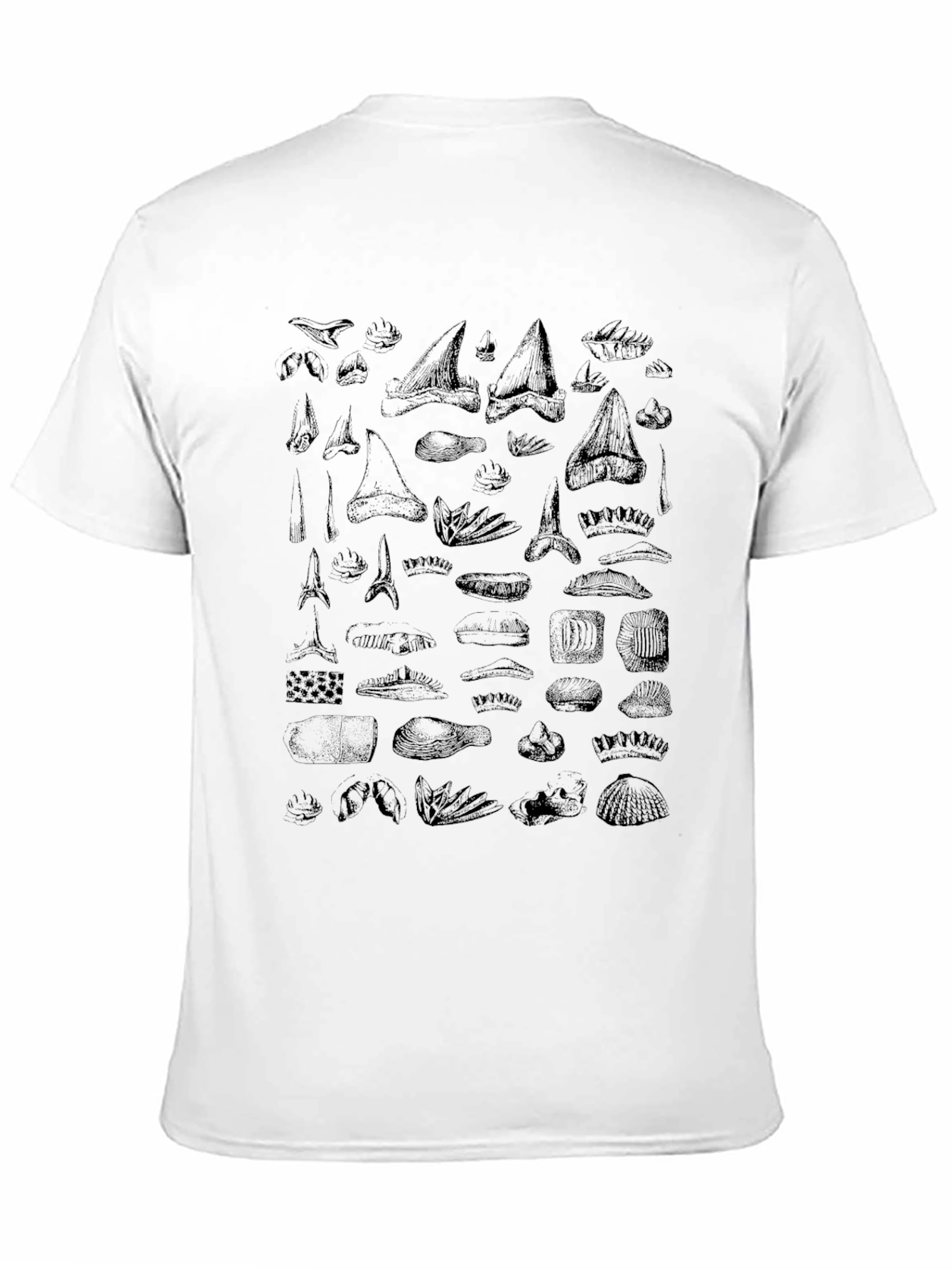 Shark Tooth Print Black T-Shirt