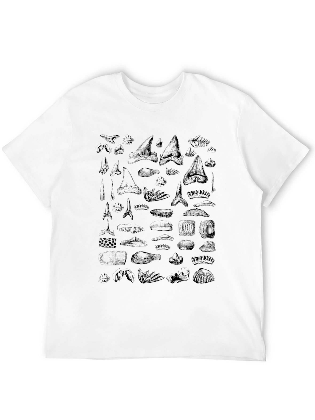 Shark Tooth Print Black T-Shirt