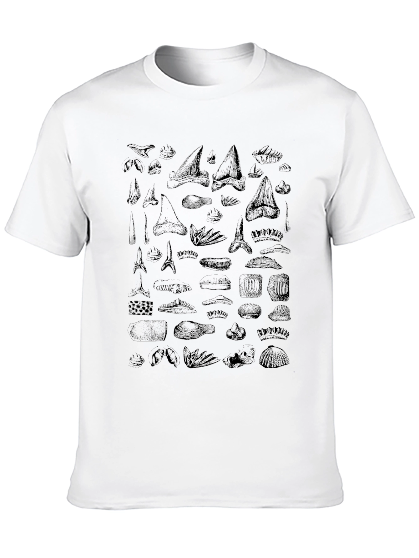 Shark Tooth Print Black T-Shirt