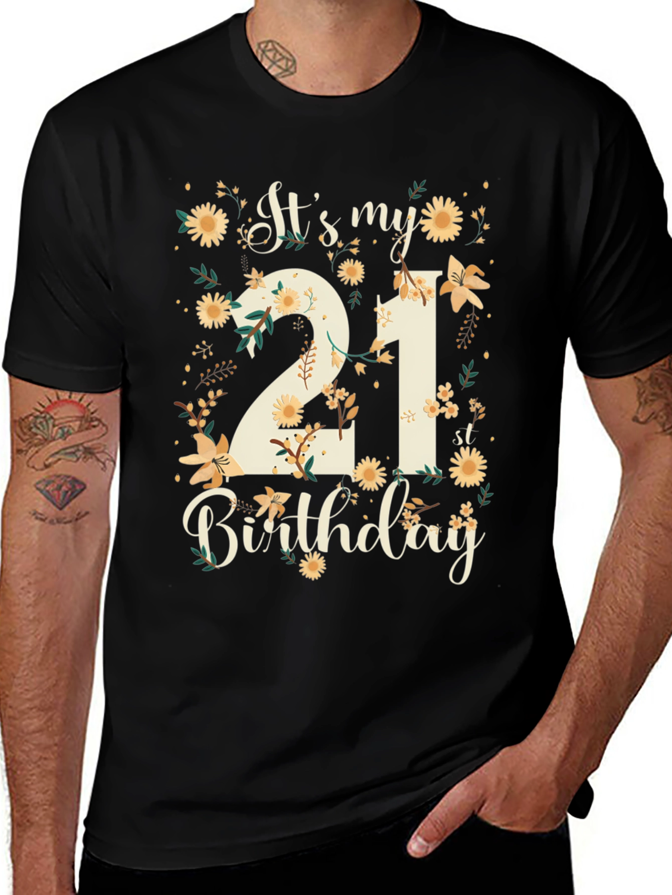 Its My 21st Birthday Floral T-Shirt