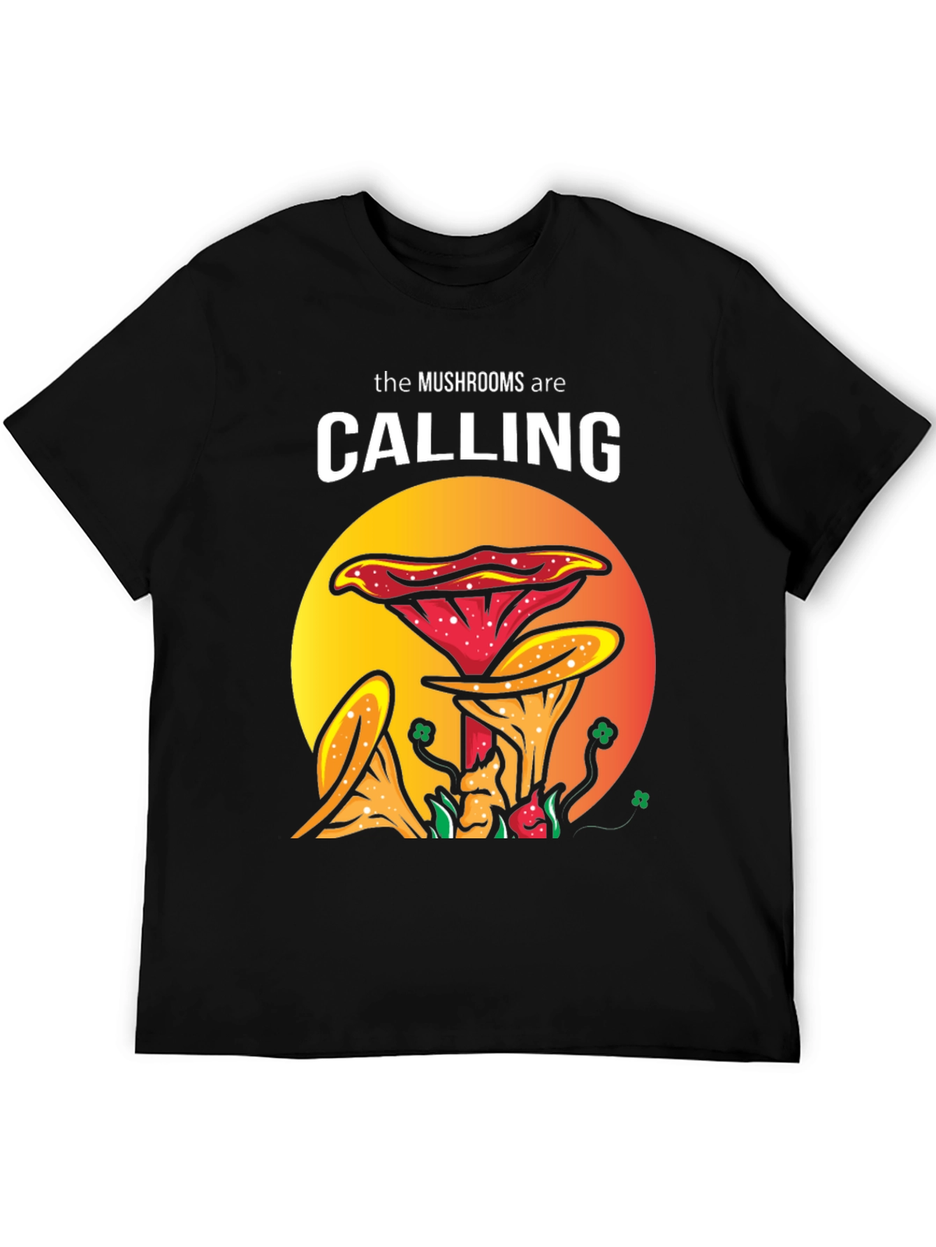 Mushroom Calling Graphic Tee - Funky Unisex T-Shirt