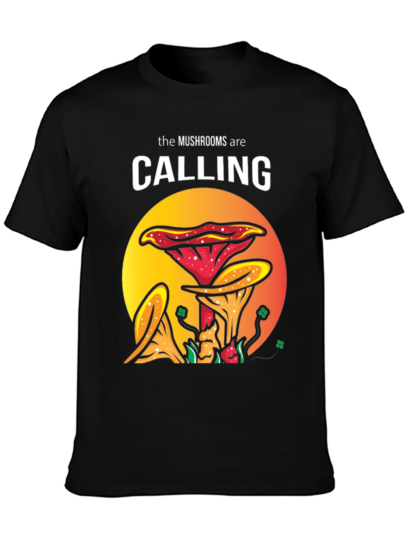 Mushroom Calling Graphic Tee - Funky Unisex T-Shirt
