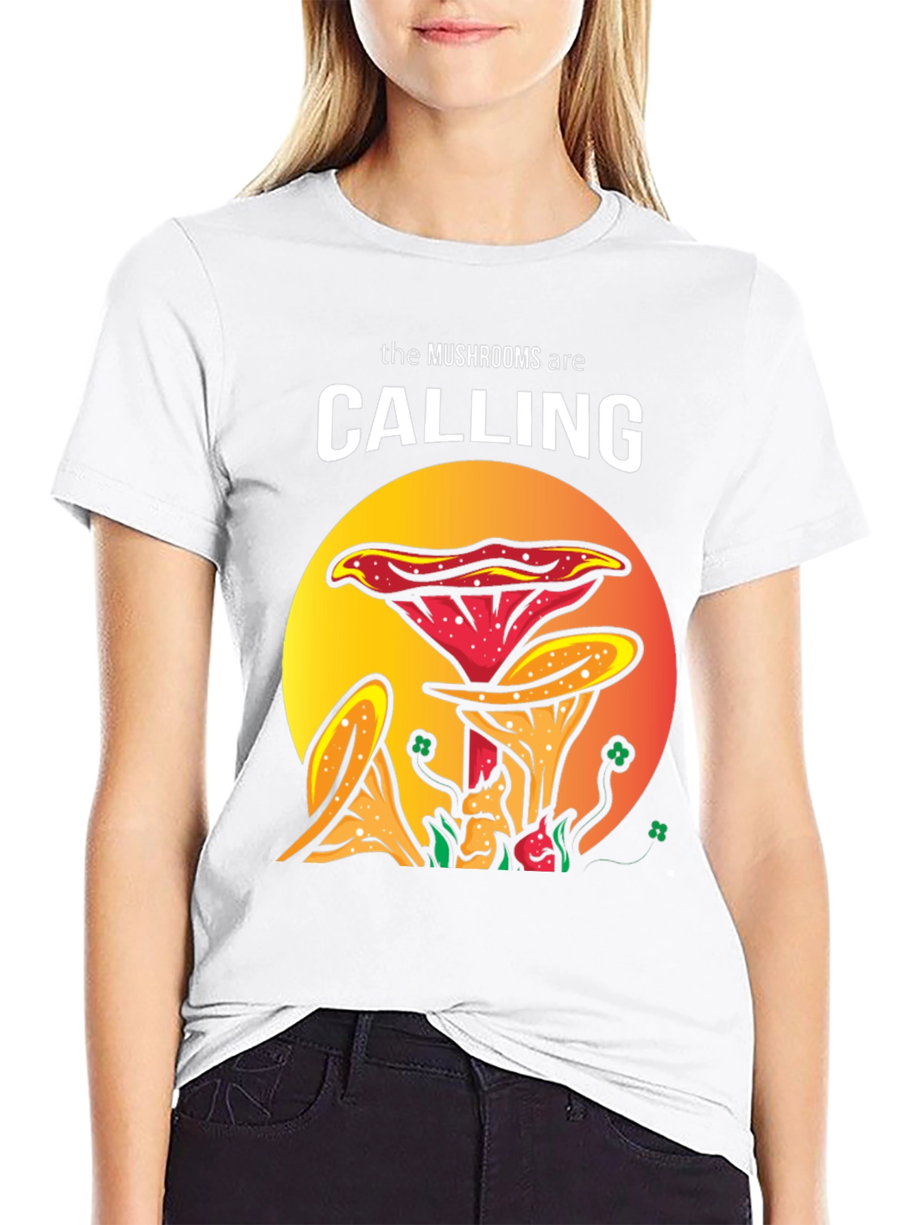 Mushroom Calling Graphic Tee - Funky Unisex T-Shirt