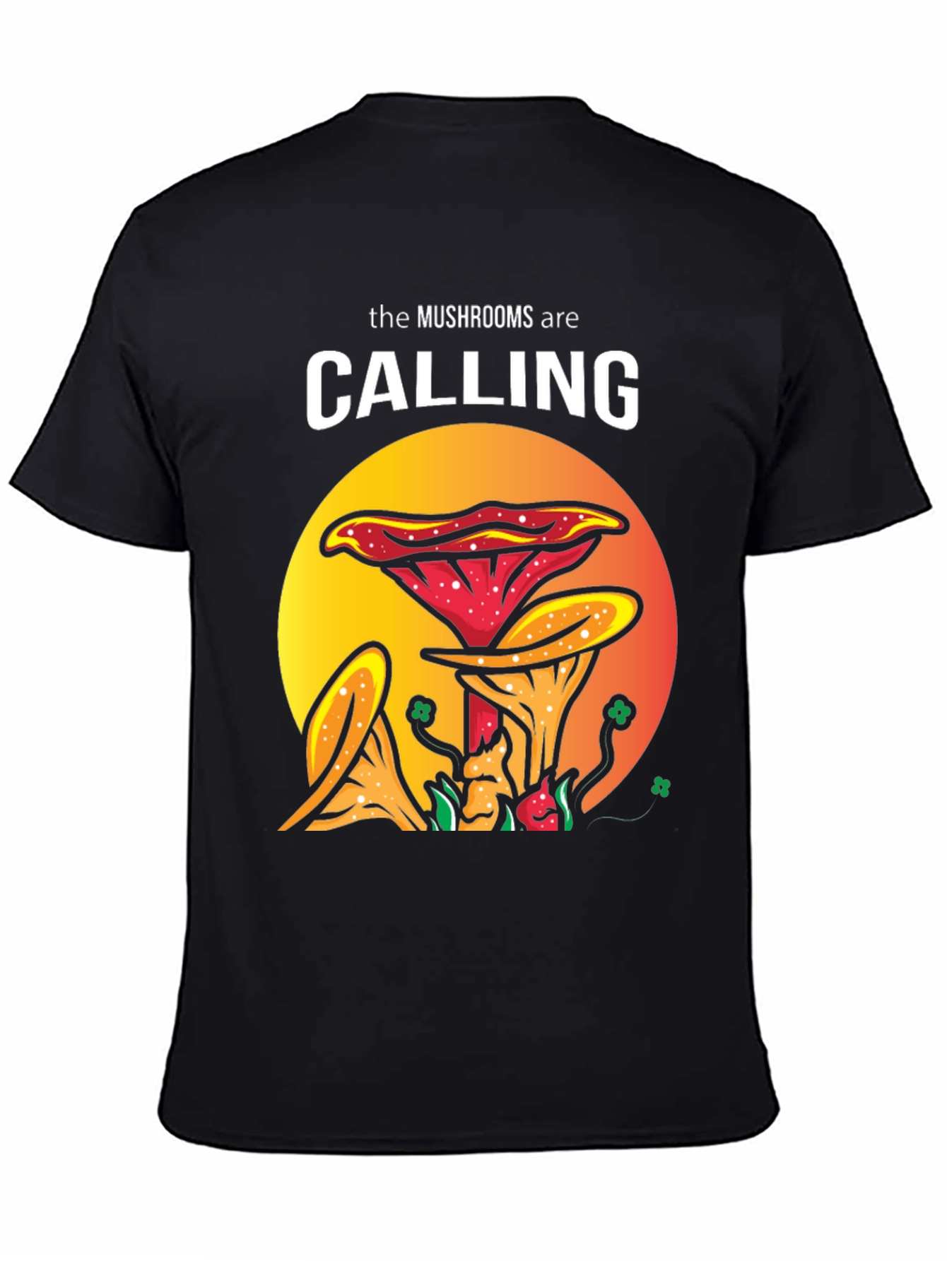 Mushroom Calling Graphic Tee - Funky Unisex T-Shirt
