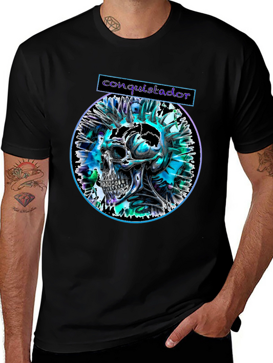 Conquistador Skull Graphic T-Shirt