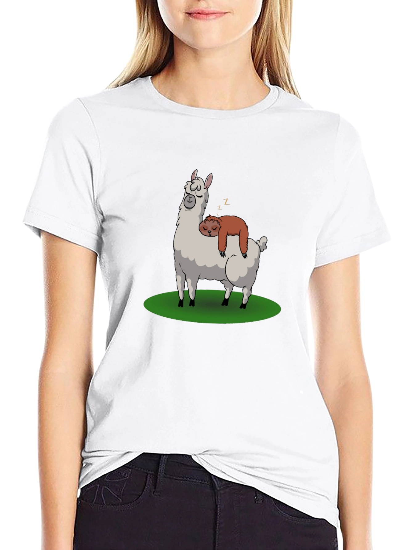Llama and Sloth Nap T-Shirt