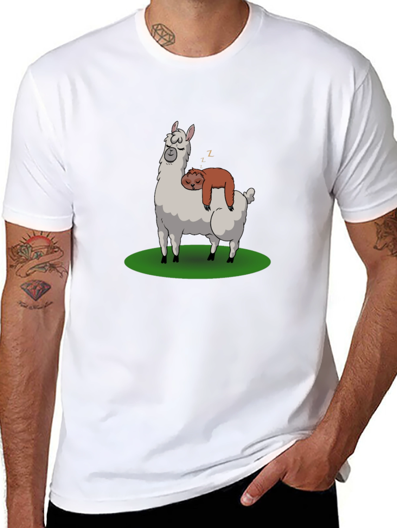 Llama and Sloth Nap T-Shirt